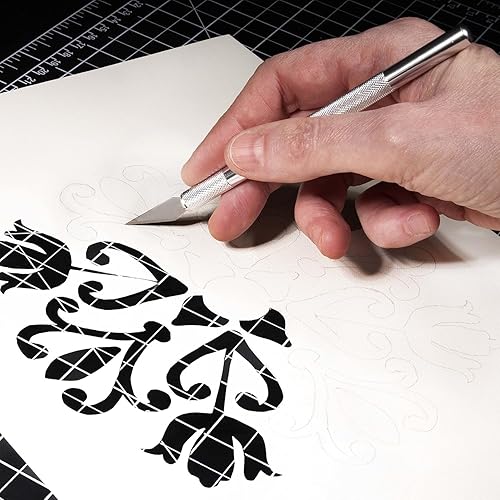 Miniatura 7 de WA Portman - Juego de cuchillos de hobby  Juego de 2 cuchillos de precisión para manualidades con 50 cuchillas de acero SK5#11  Herramienta de corte