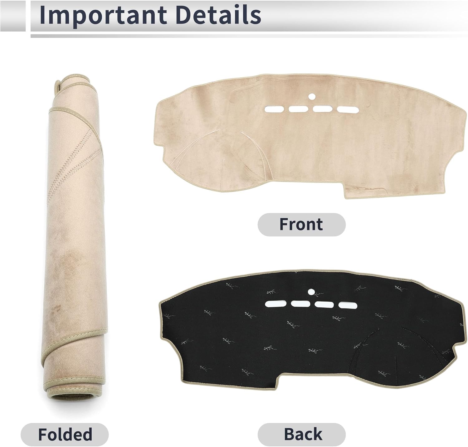 Dashboard Cover Anti-Slip/Anti Dust Dash Cover Mat Carpet for Mazda 3 2003-2009 Flannel Beige
