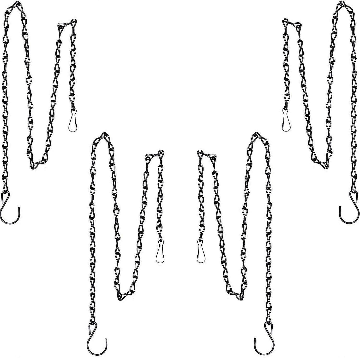 JOYHAPPST Hanging Chain for Hanging Bird Feeders, Birdbaths, Planters and Lanterns, 4 Pack (35 Inch, Black)
