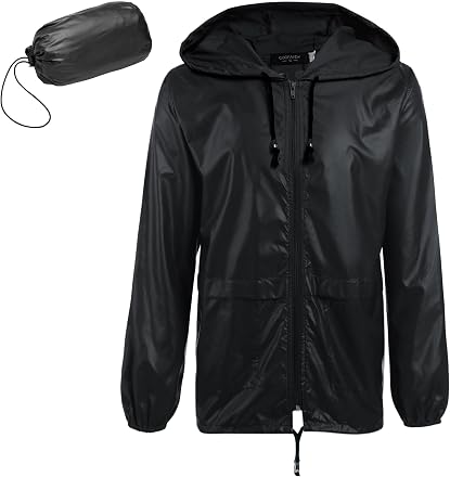 COOFANDY Men's Packable Rain Jacket