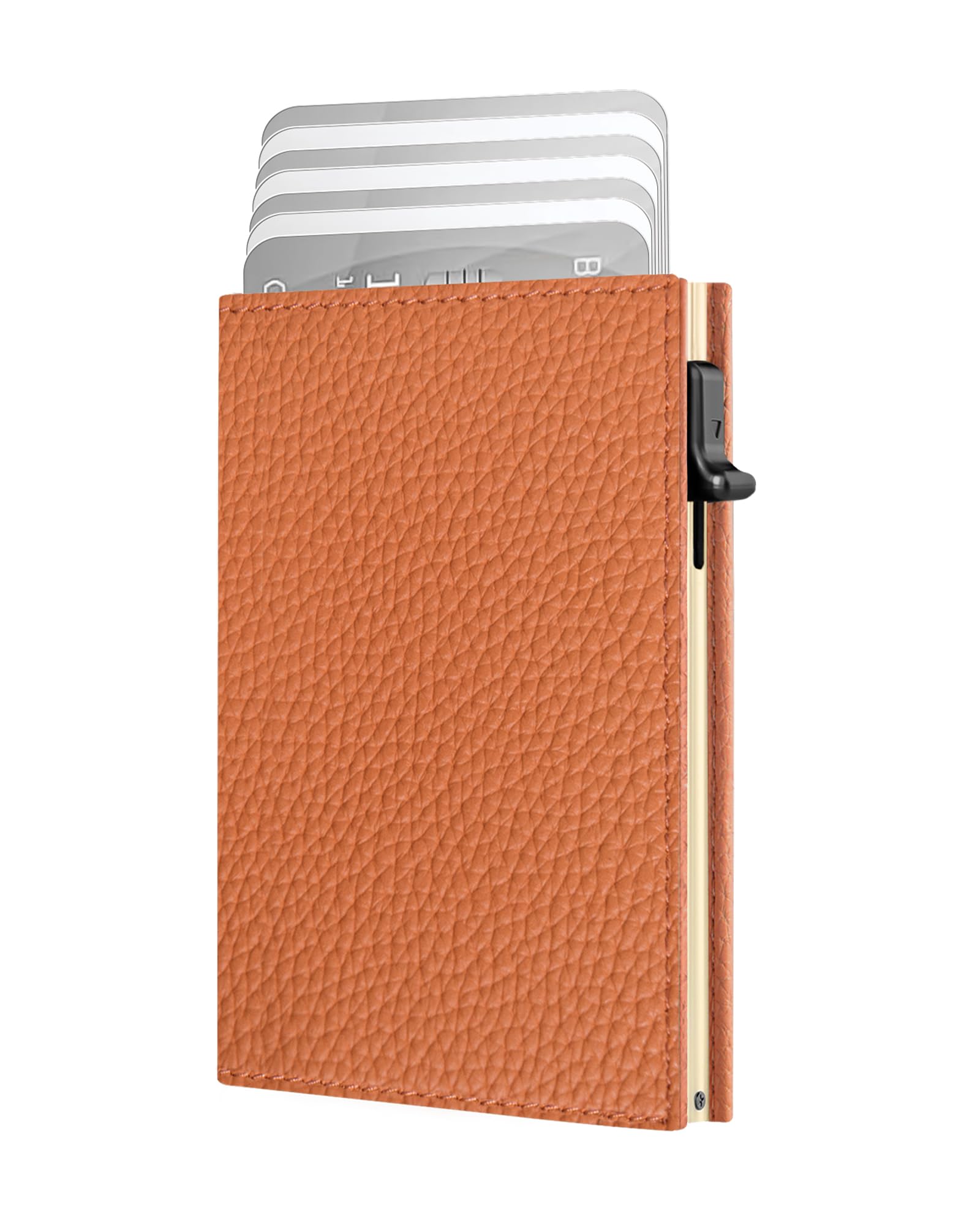 Vast Scenery Women's Small Wallet - 2026 Trendy Vibrant Orange, RFID Blocking Smart Metal Pop Up Card Holder, Ultra Slim Fits Most Bags & Pockets, Holds 11+ Cards 10+ Bills, Gift for Her