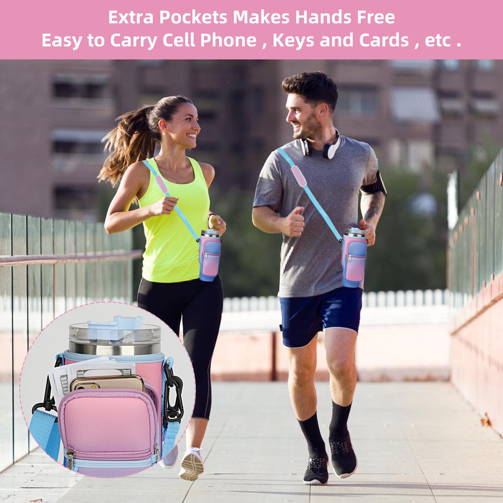 Borsa Per Borraccia Stanley Con Tracolla - Portabottiglie Elegante E Pratico - Foto 7