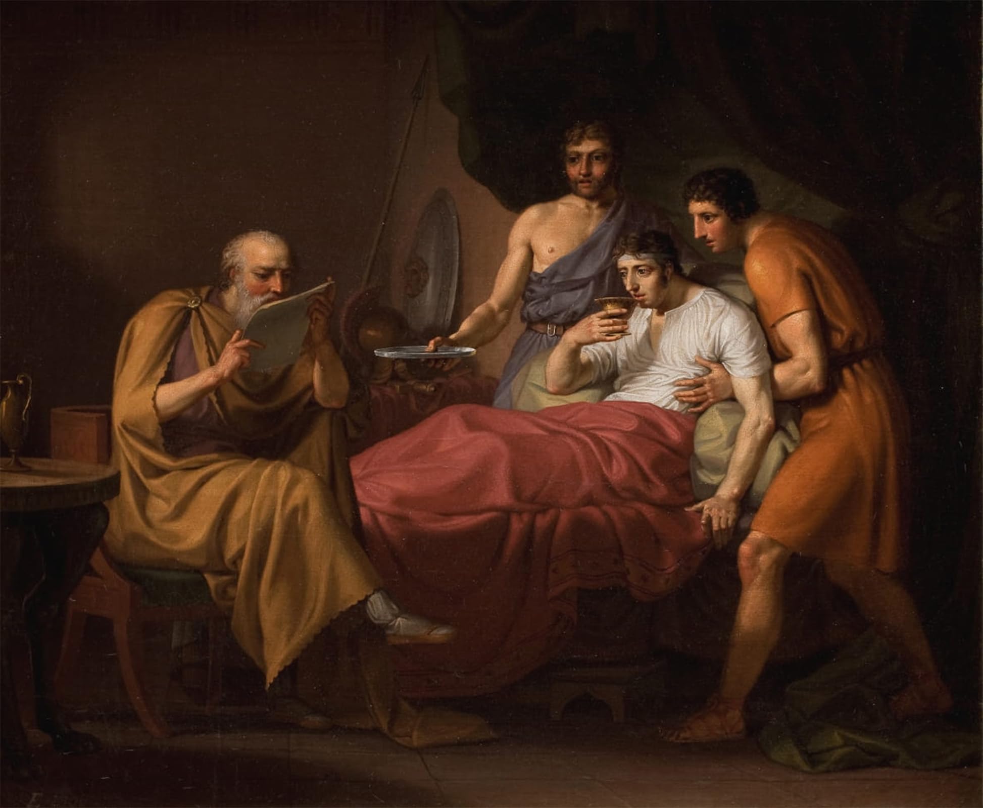ARTXLXXBN Famous Print Painting Colorful Art Print Alexander the Great on His Sickbed by C W Eckersberg Canvas Art Decorations for Home Decor 60x90cm