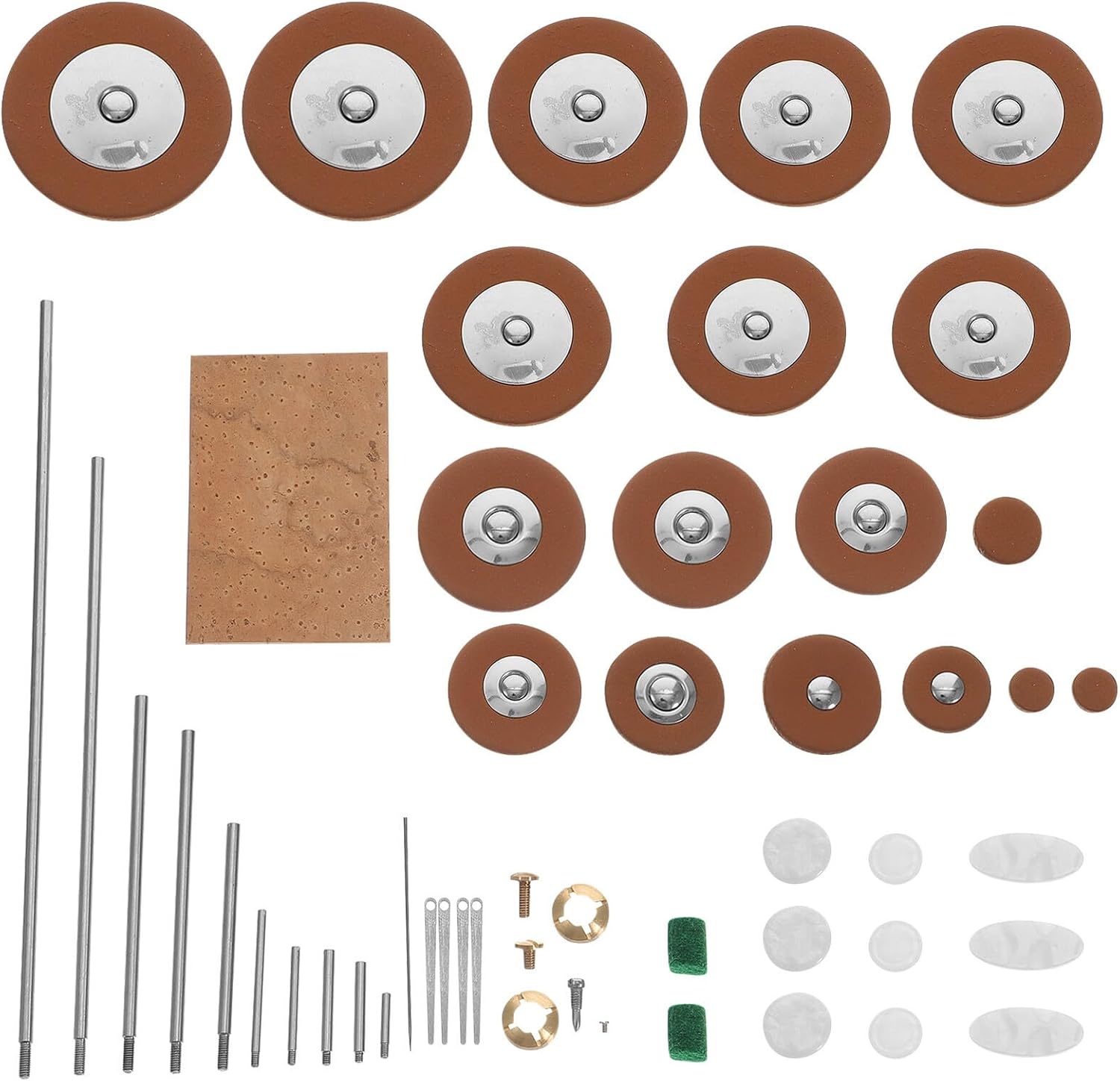 Zerodeko Alto Saxophone Repair Parts Kit Pads Screws Cork Maintenance Tools for Woodwind Instrument DIY Enthusiasts