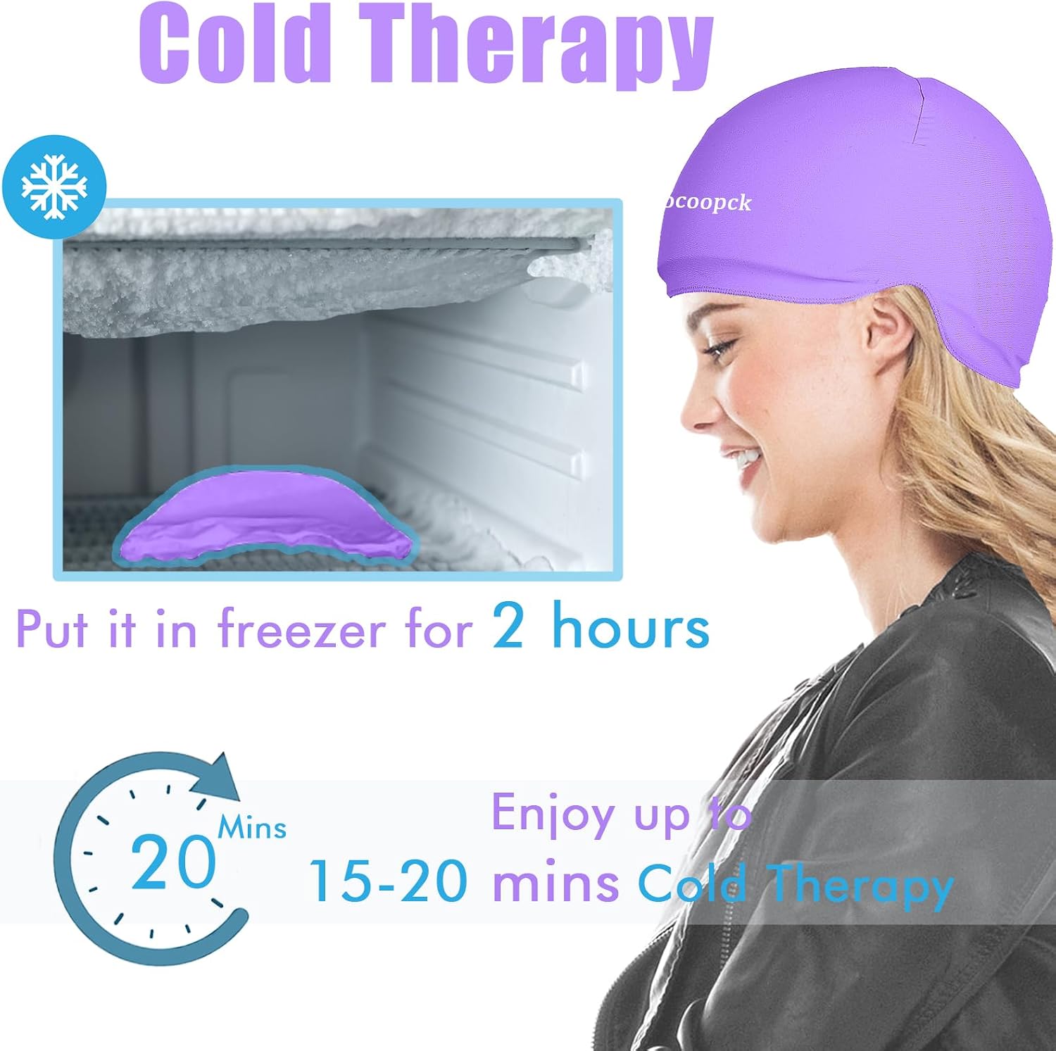 Chemo Cold Cap for Chemotherapy, Chemotherapy Must Haves for Women, Purple image 4