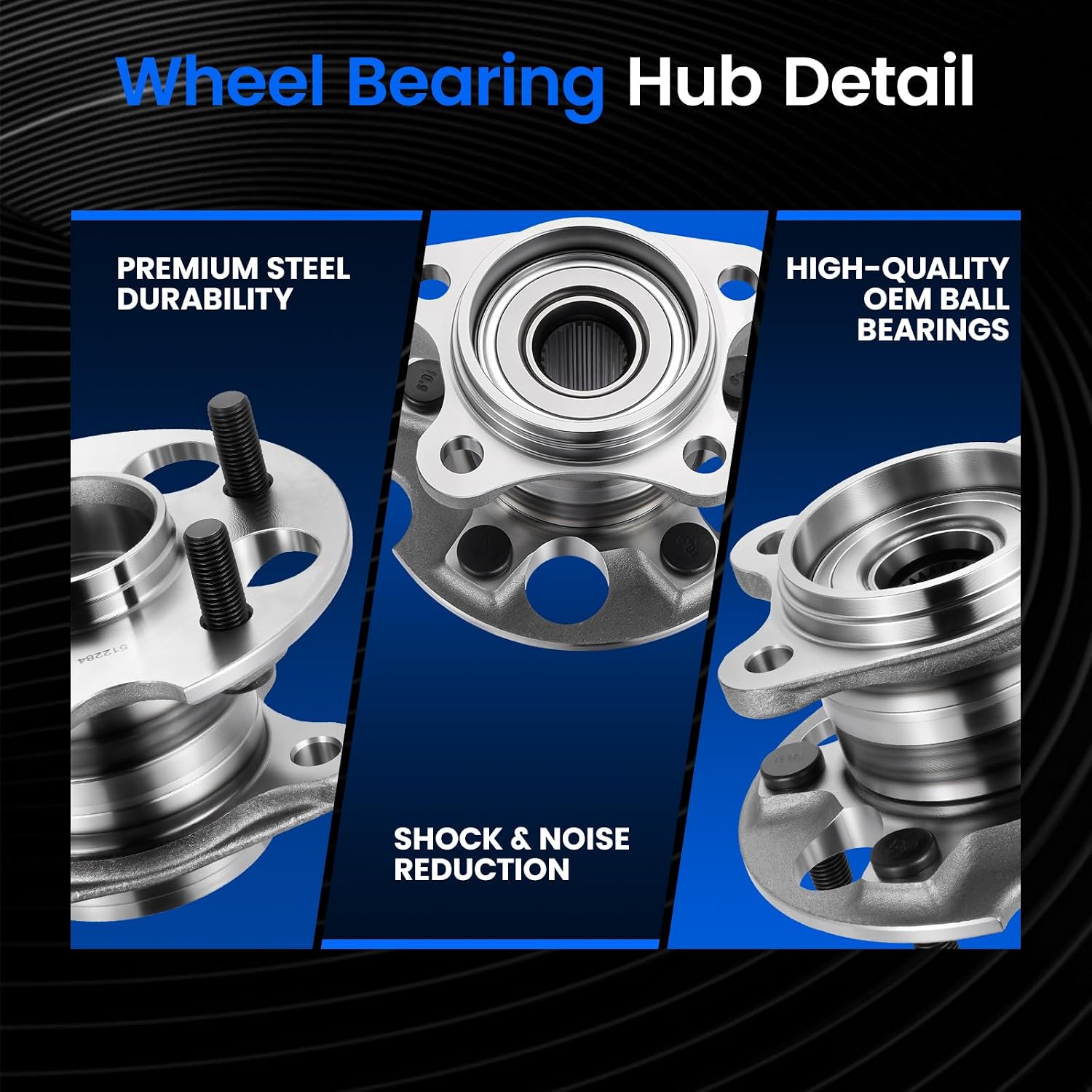 512284 Rear Wheel Bearing and Hub Assembly Compatible with Lexus RX330 RX350 RX400h, Compatible with Toyota Highlander 2004-2013, for Venza 2009-2016, 2PCS
