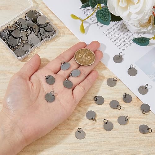 Miniatura 3 de SUPERFINDINGS 100Pcs Brass Stamping Blank Tag Charms 12mm Flat Round Metal Stamps Tags Pendants for Bracelet Necklace Jewelry Making