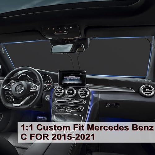 Miniatura 2 de Parasol para parabrisas de automóvil - Motomate para Mercedes Benz Clase C W205 C250 C300 C400 2015-2021 4 capas de nano recubrimiento con bolsa de