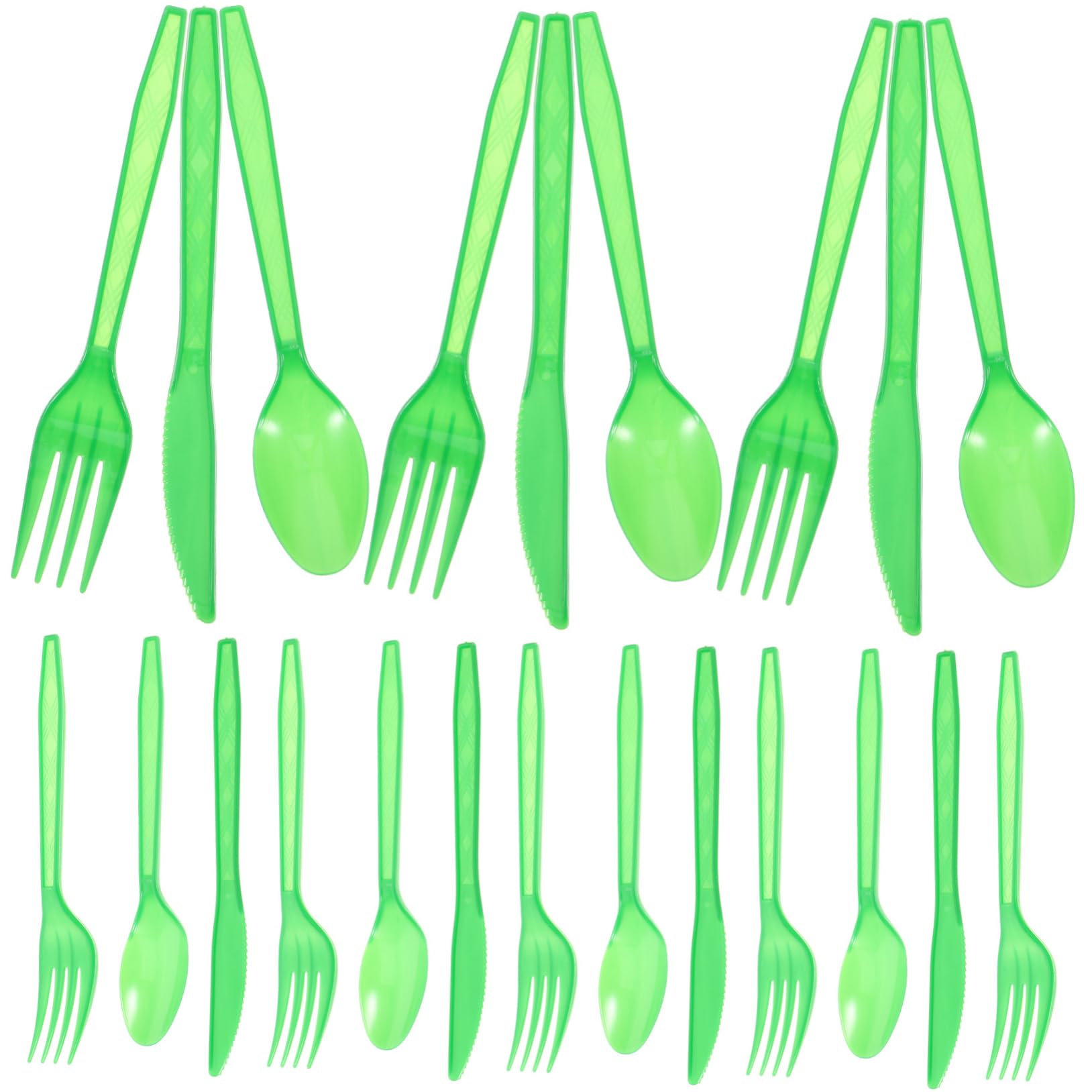 KOMBIUDA 30pcs Disposable Plastic Cutlery Ware Set 90pcs Party Forks Spoons Kit for Home Restaurant