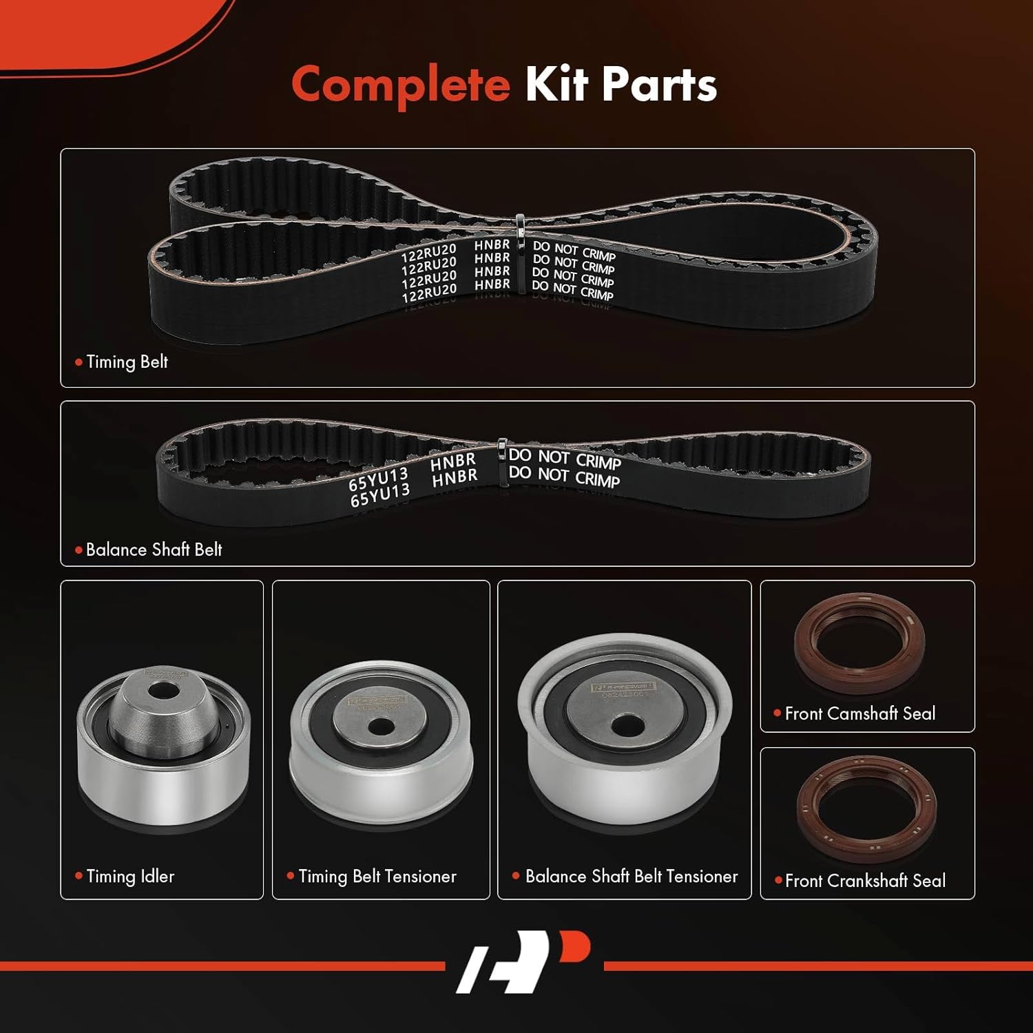 A-Premium Engine Timing Belt Kit Compatible with Mitsubishi Outlander 2004-2006, Lancer 2004-2006, Eclipse 2006-2007, Galant 2004-2006 - 2.4L