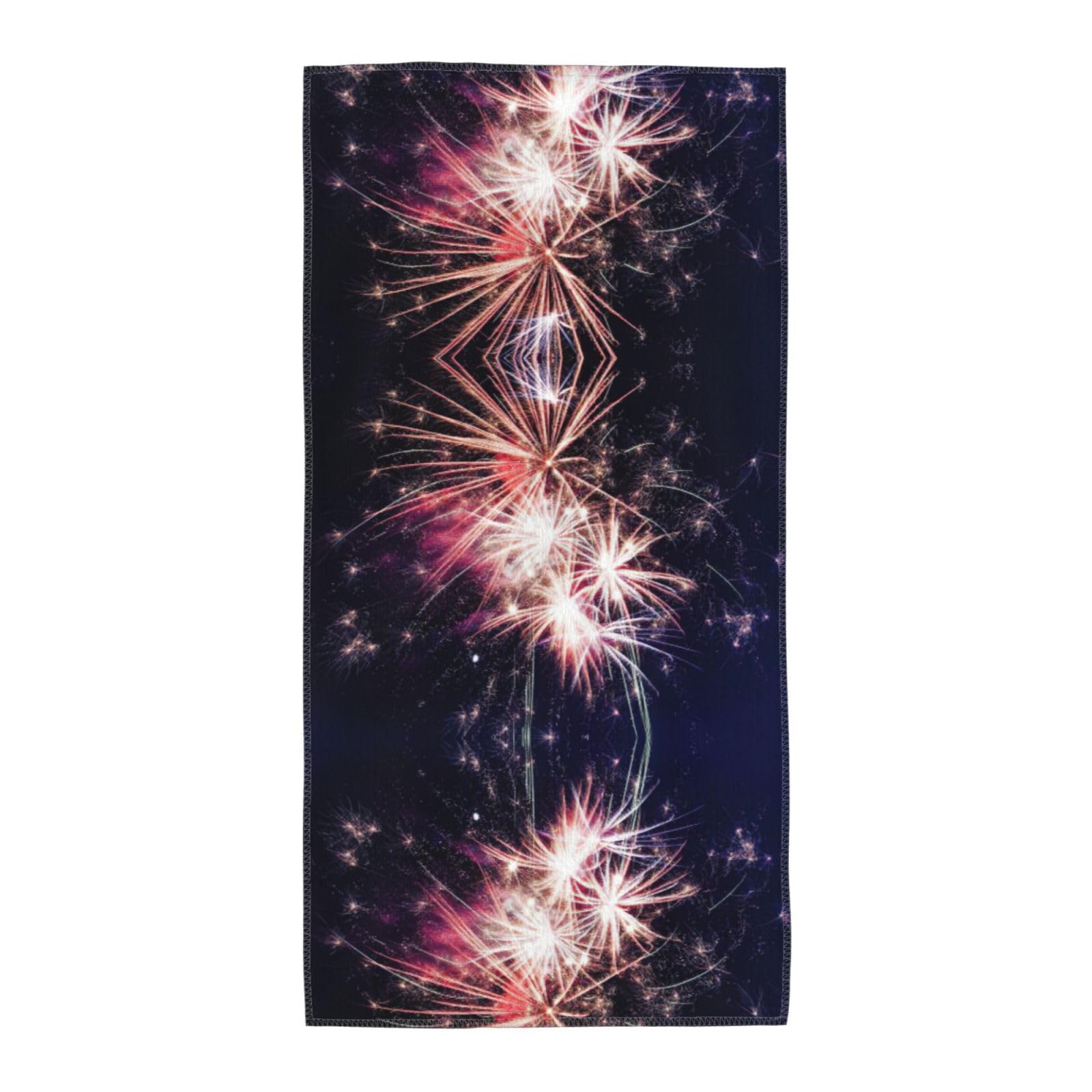 WYCZHY Explosion Firework Printed Quick Dry Beach Towel For Camping Travel Vacation