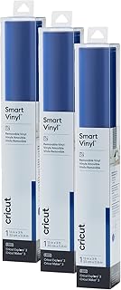 Smart Removable Vinyl, Blue | 3-Pack of 3ft Rolls (13" x 36") - Matless Cutting for Long cuts up to 12ft - Compatible with Maker & Explore Machines