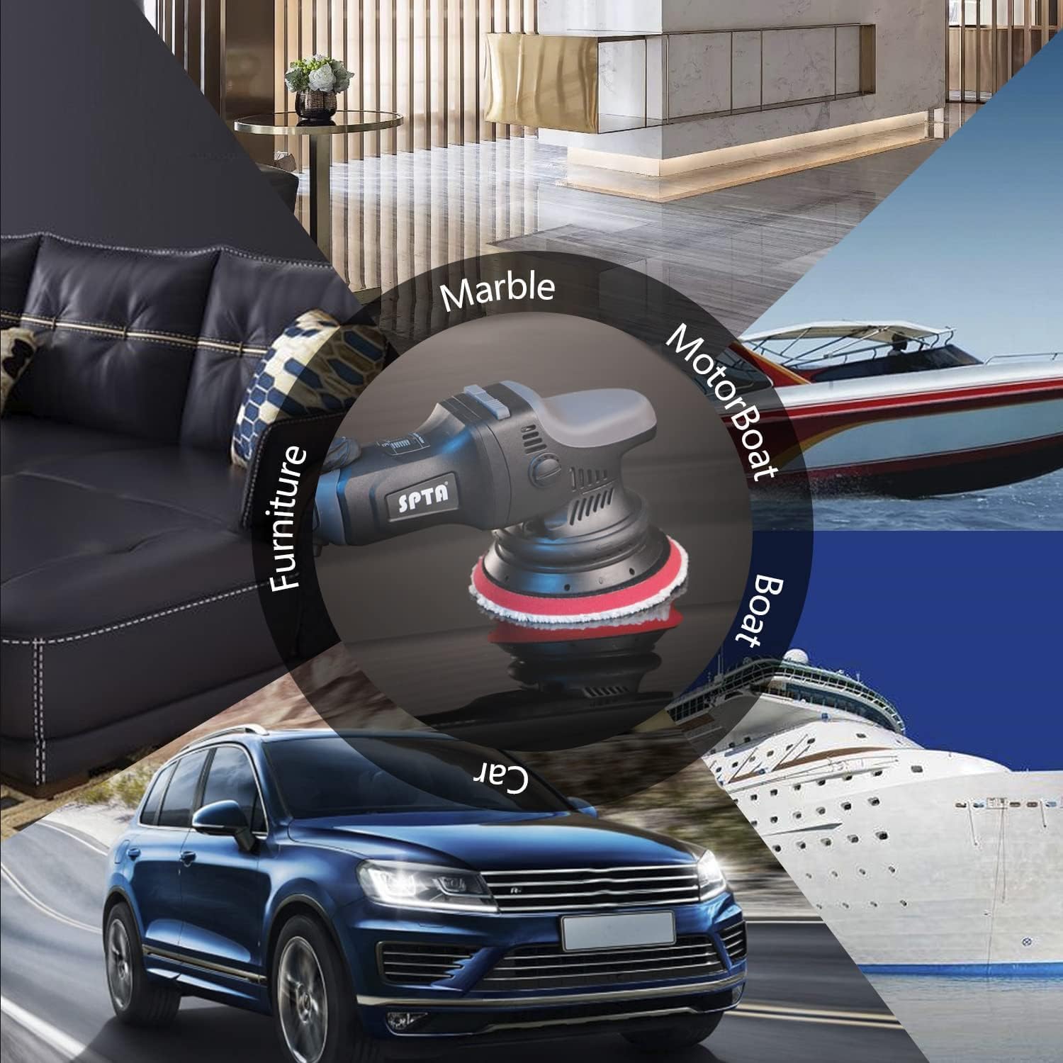 SPTA Microfiber Cutting Pads, Pads 2Pcs 5Inch 125mm Microfiber Finishing Disc Soft Wax Removal Pad for Dual Action Car Polisher Finishing Polishing Waxing -MPBFS5W-2 - Image 6