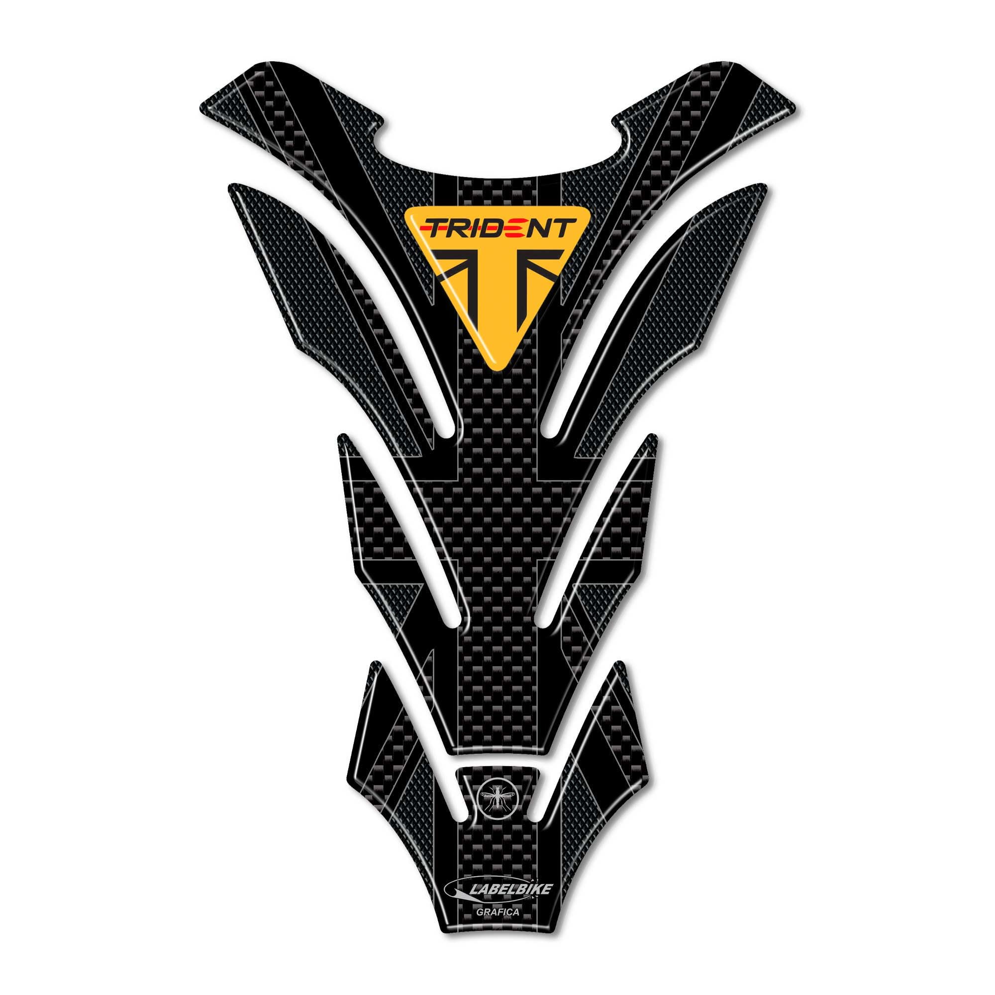 labelbike - Autocollant 3D Moto Réservoir Protection et Décoration en Résine Compatible avec Triumph Trident 660 Union Jack 2021-2026 - Couleur Jaune | Trident 660 Union Jack 2021-2026 Protection en résine anti-rayures Jaune