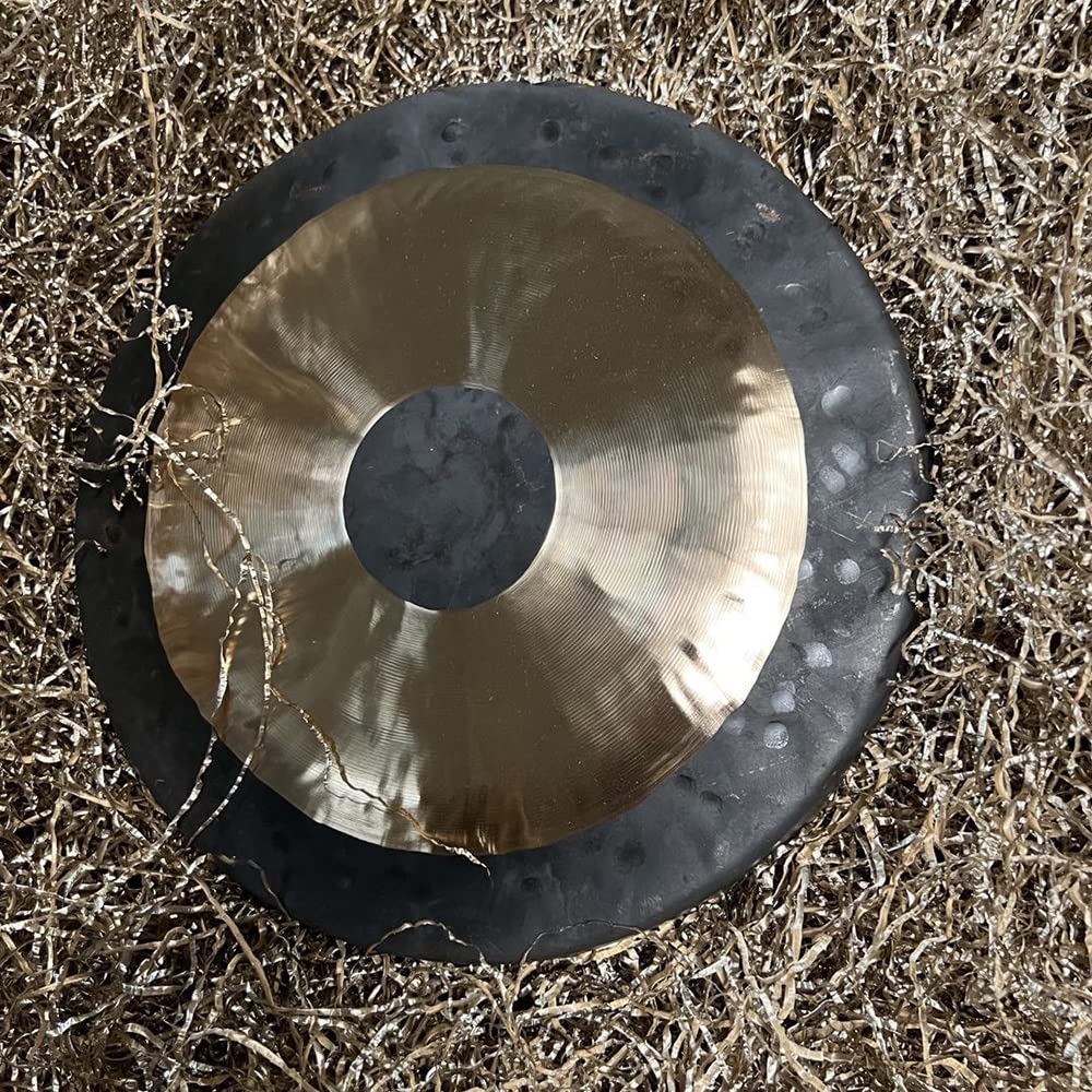 LSIUA Chinese Traditional Bronze Gong, Beautiful Shimmering Wash Quality, Calming Sound and Hand Selected, for Sound Healing, Meditation, Yoga(Size:18 Inch)