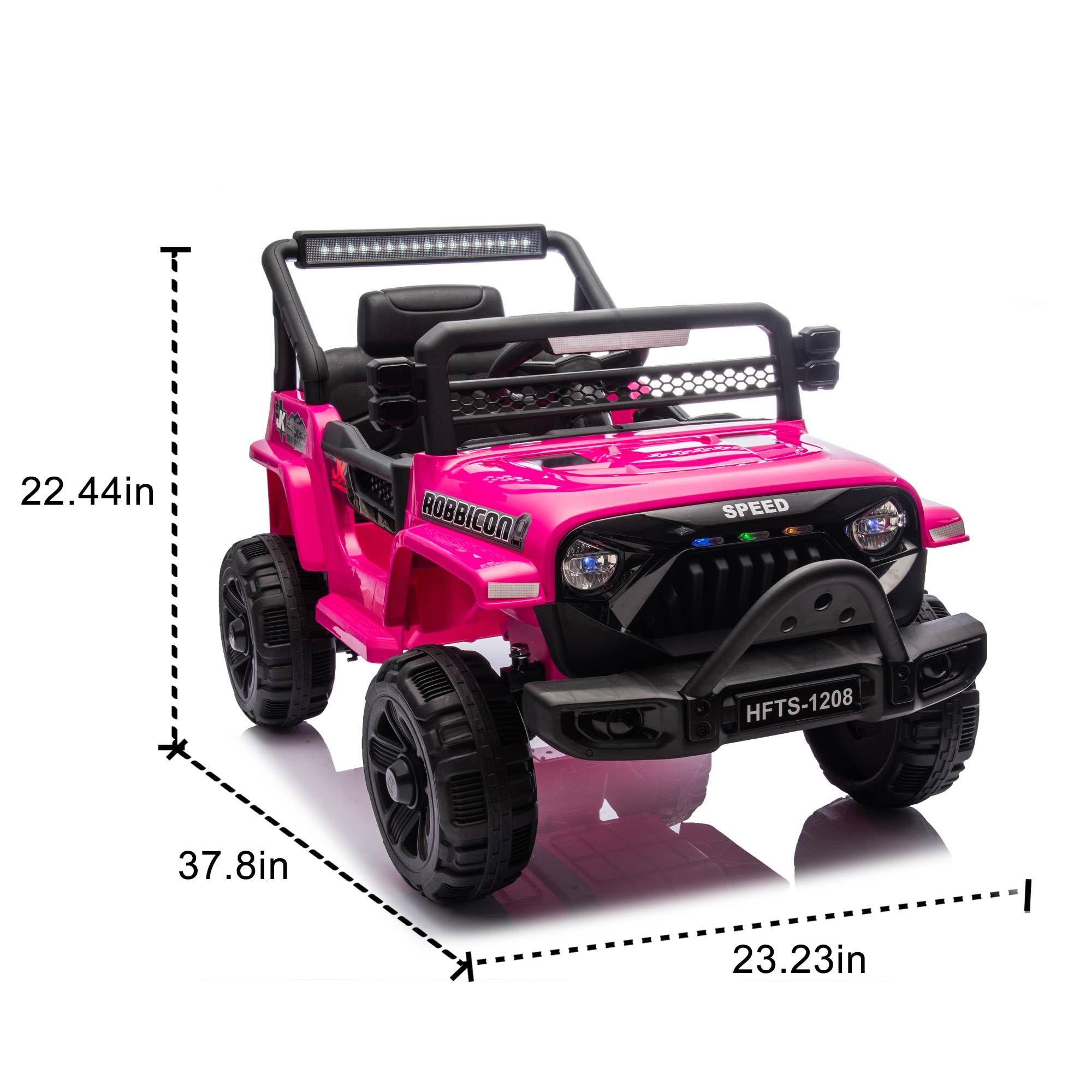 12V Kids Ride On Car Truck, 2WD Electric Vehicle with Parent Remote Control, 4-Wheel Suspension, Early Education Music Player, Bluetooth, USB, MP3, LED Lights for Ages 1-4, Maximum Load 66lbs, Pink