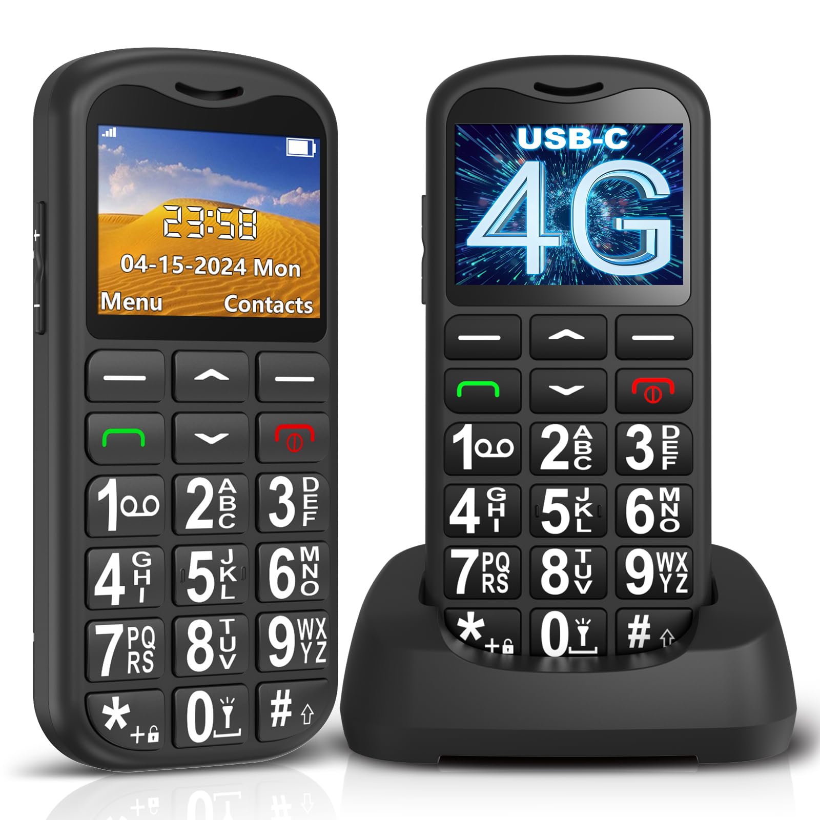 myPhone Halo 4 LTE toetstelefoon voor senioren zonder contract seniortelefoon, dual-sim, grote toetsen en display 3,5 inch, enorme 2500 mAh batterij tot 16 dagen met één lading SOS-knop en fakkel
