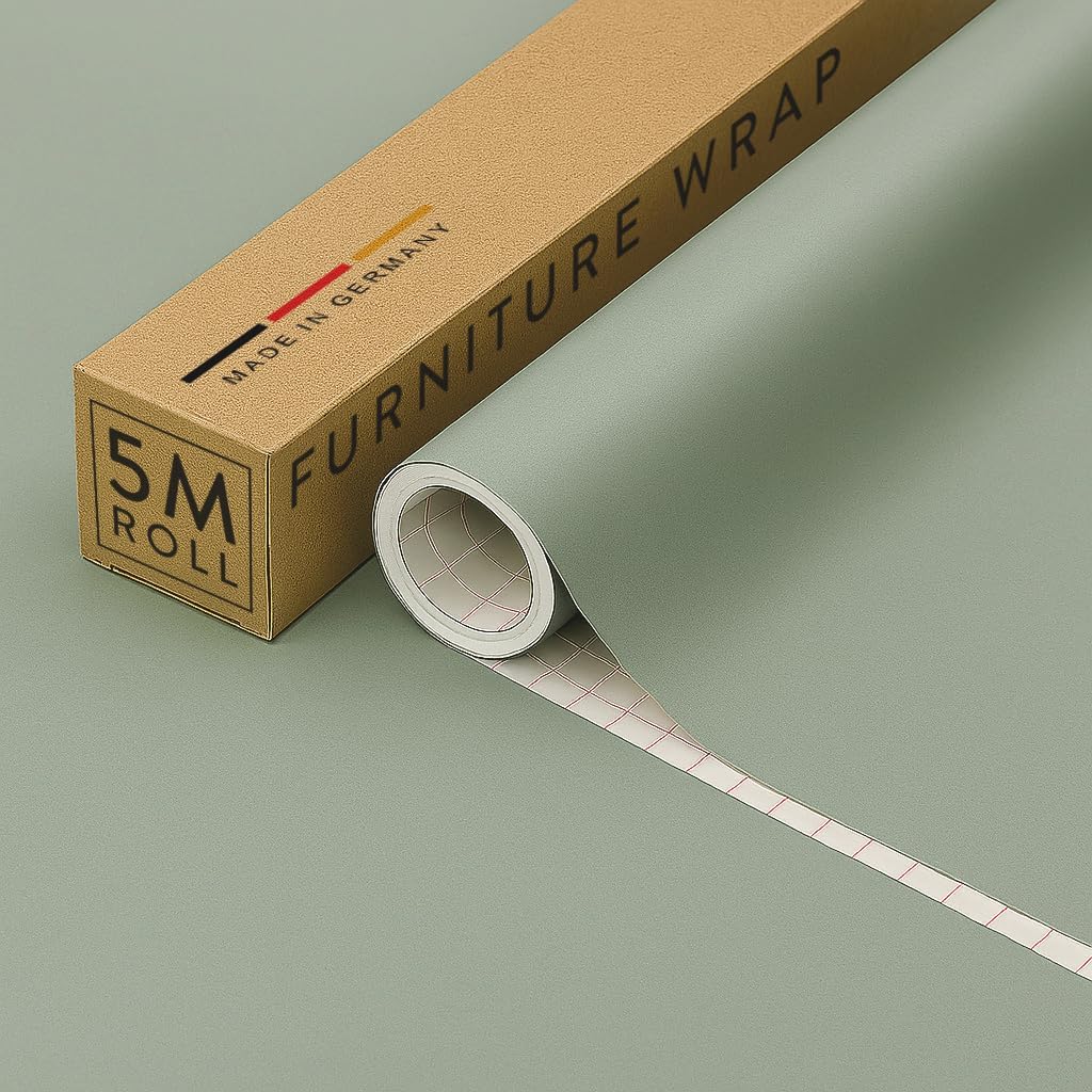 Vinyl Warehouse 5m x 67.5cm d-c-fix Matt Sage Green Sticky Back Vinyl Furniture & Kitchen Wrap 200-8342