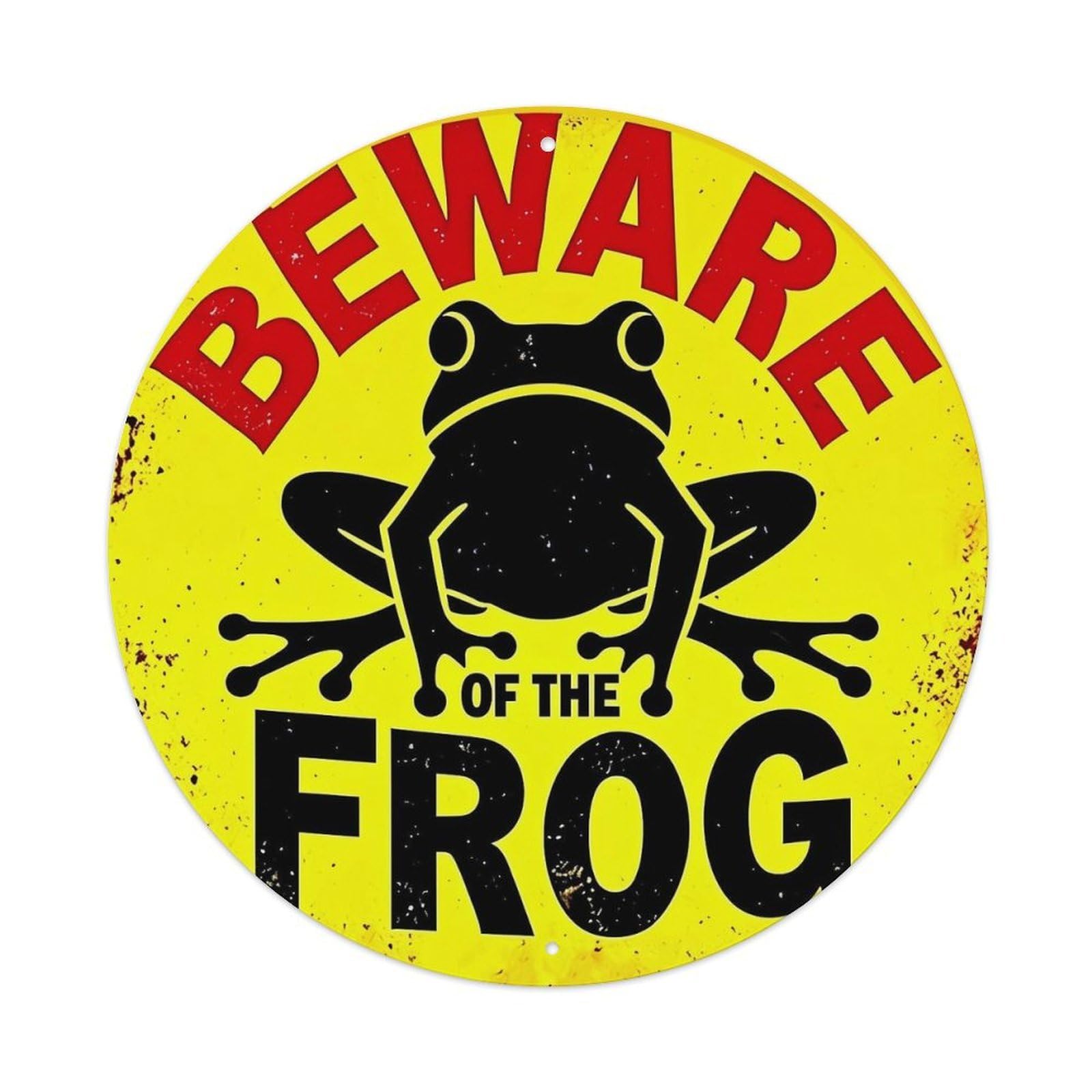 Beware Of The Frog_2 Metal Tin Sign Plaque