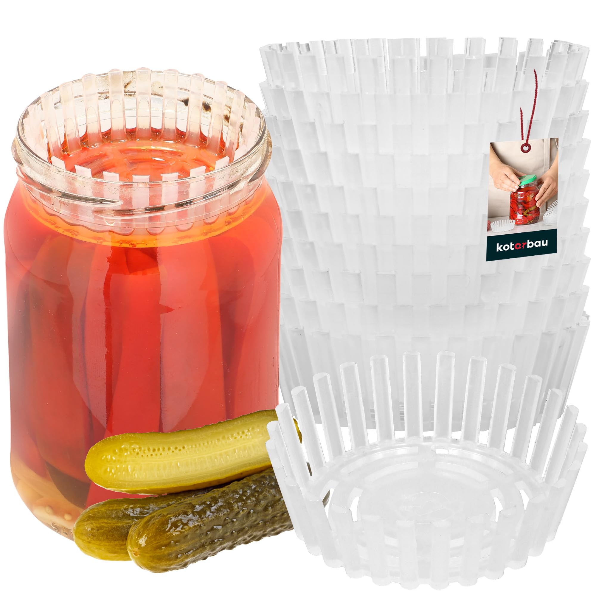 KOTARBAU® 10 Stuks Fermentatie gewichten - Fermentatie Schijf Set - Kunststof - 100 mm - Transparant - Verzwaringsgewichten voor Inmaken- Alternatief voor Glazen Gewichten - Herbruikbaar