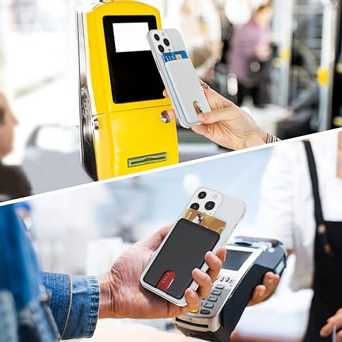 Miniatura 7 de Senose Cartera para teléfono, paquete de 3 (negro, blanco, gris)  Unisex, adulto, usuarios de teléfonos inteligentes, silicona, diseño