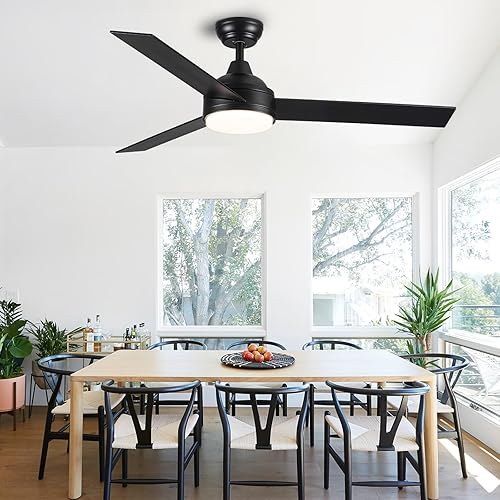 Miniatura 2 de Ventiladores de techo inteligentes con luces y control remoto, ventilador de techo Alexa de 42 pulgadas con luz, silencioso reversible, regulable