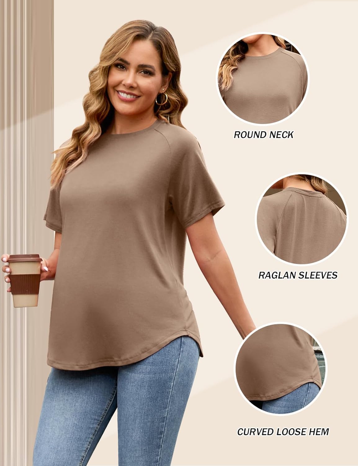 Bhome Maternity Shirts 3 Packs Short Sleeve Oversized Preganancy Tops for Women Cute Maternity Tshirt Tee Mama Clothes Summer
