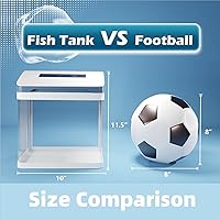 Vista 5 de Pequeño Acuario de 2 Galones Kit Inicial de Vidrio para Tanques de Peces Autolimpiables con Luz LED Colorida para Betta, Camarones, Guppy, Medusas