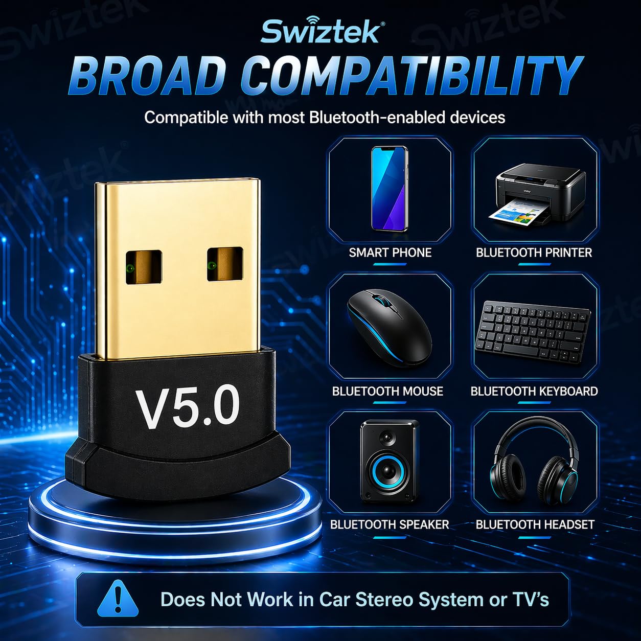 Swiztek Bluetooth 5.0 Adapter - PC & Laptop -3
