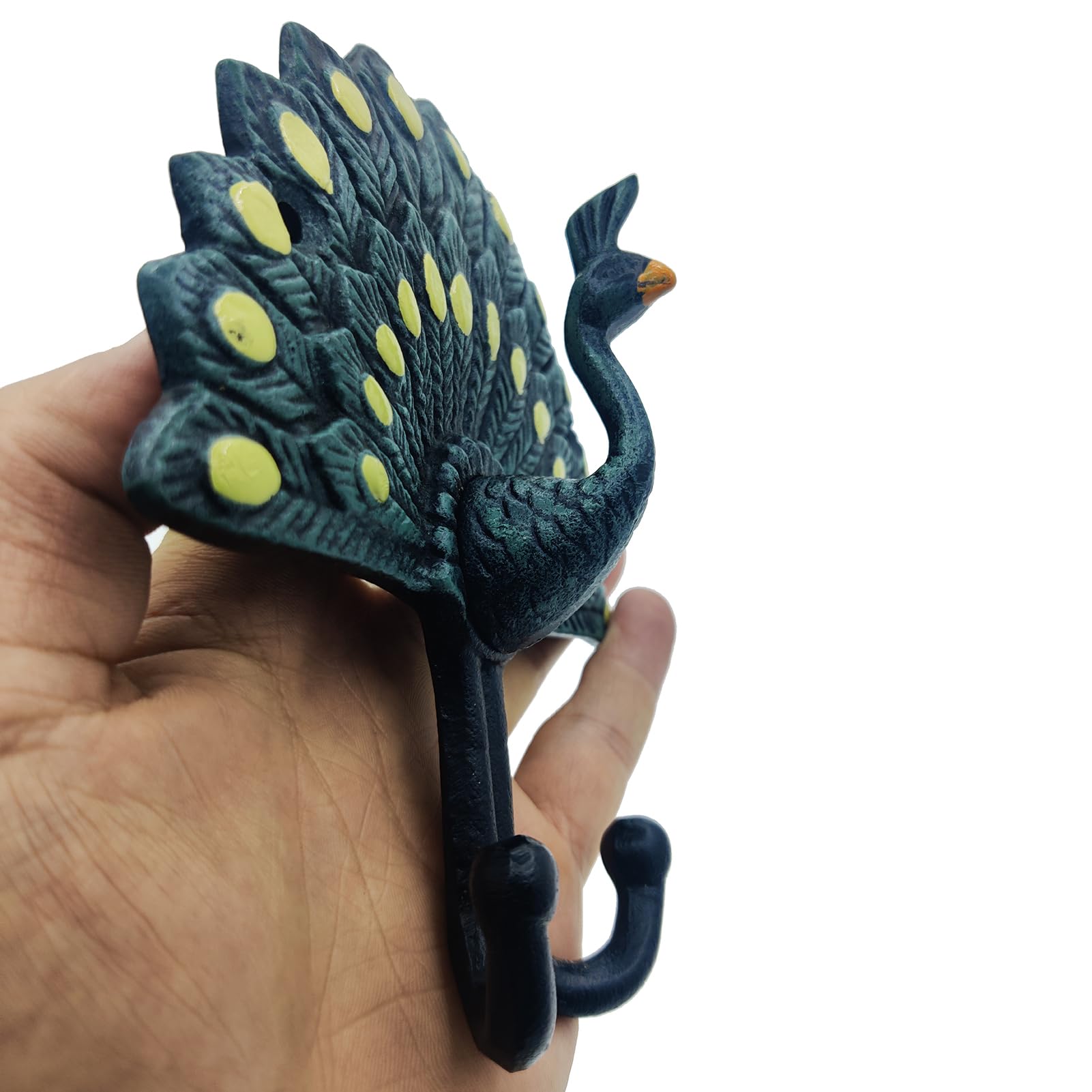 Ganci Da Parete Decorativi Floreali Con Cristalli, 3 Pezzi, Oro E Verde, Metallici, Per Cappotti E Borse - 4