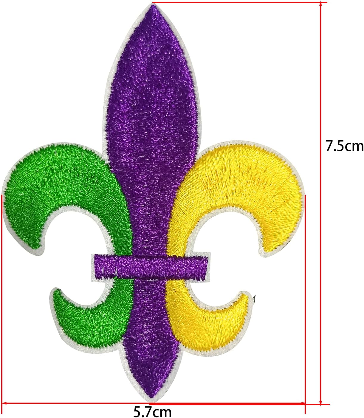 10pcs Mardi Gras Fleur De Lis Embroidered Patches, Purple Green Gold, Iron On Applique Patch Sewn-on Transfer for Clothing,Hats Shoes, Jeans, Bags, Sewing Decorating DIY Craft - Image 2