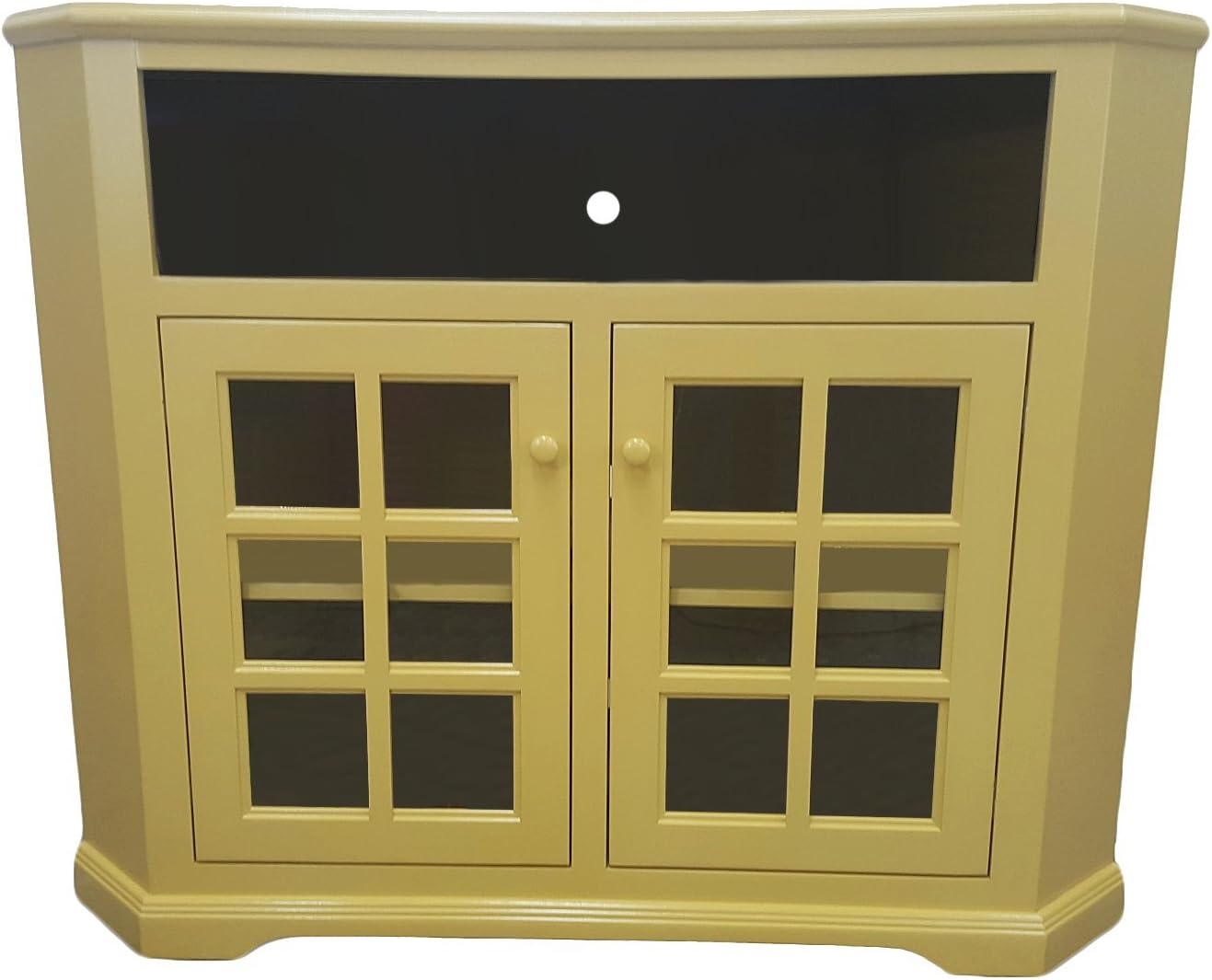 American Heartland Poplar Tall Curve Corner TV Stand in Dark Blue