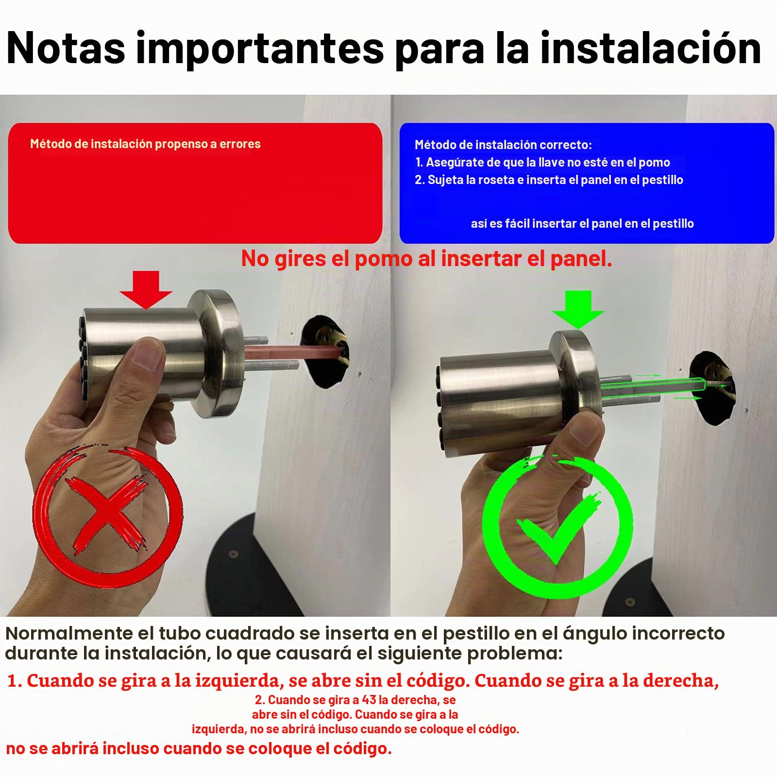 BOTHSTAR Pomo de puerta con teclado con llave, cerradura de puerta de entrada sin llave, cerradura de código, cerradura automática, código de usuario 50, fácil de instalar, para el hogar, oficina,