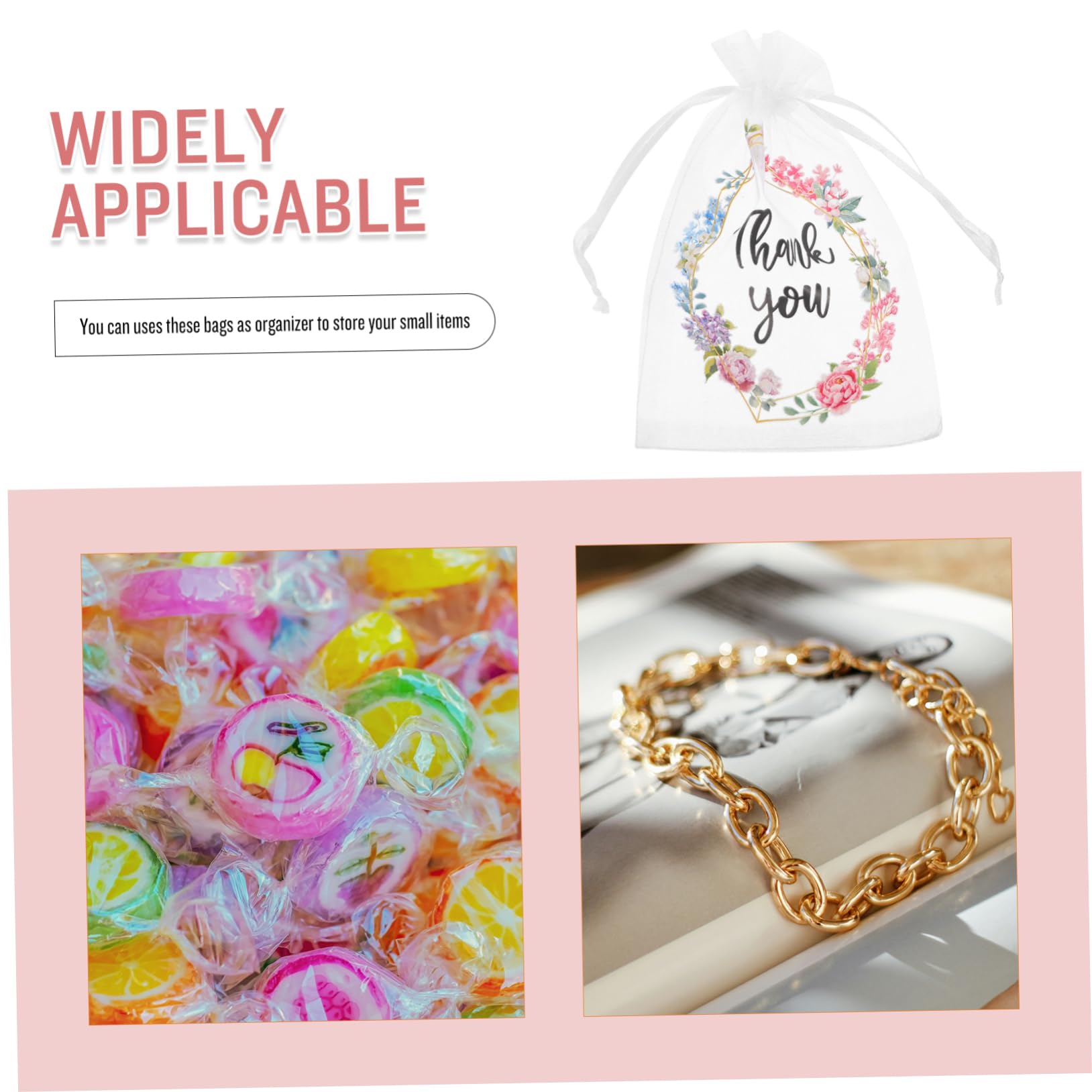FOMIYES 3 Set Di Robusti Sacchetti in Organza Trasparente Con Coulisse Per Gioielli Piccoli Sacchetti Ideali Per Bomboniere E Decorazioni Per Matrimoni 50 Pezzi*3
