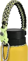 Vista 26 de Asa de cuerda de paracaídas para botellas Hydroflask 2.0 de boca ancha y estándar, con nuevo soporte de anillo de seguridad, 12oz - 64oz
