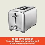 bella Stainless Steel 2 Slice Toaster with Extra Wide Slots & Removable Crumb Tray - 6 Browning Options, Auto Shut Off & Reheat Function - Toast Bread, Bagel & Waffle