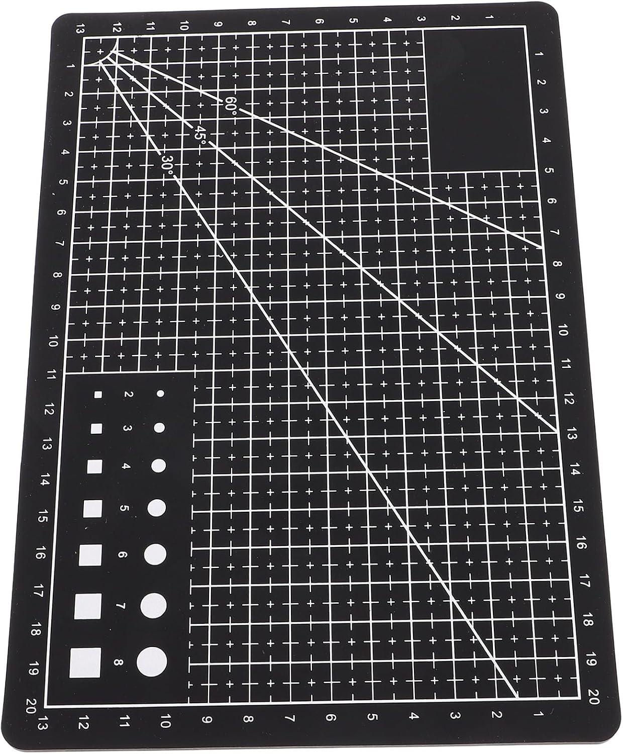 A5 Double-Sided Sewing Cutting Mat and Craft Cutting Board for Quilting Clay and Hobby Projects – Black PVC Self-Healing Mat for Fabric Paper and Model
