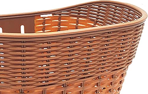 Miniatura 4 de Cesta de bicicleta delantera fácil de instalar portátil imitación ratán manillar cesta cesta cesta bicicleta cesta para niños y adultos accesorios