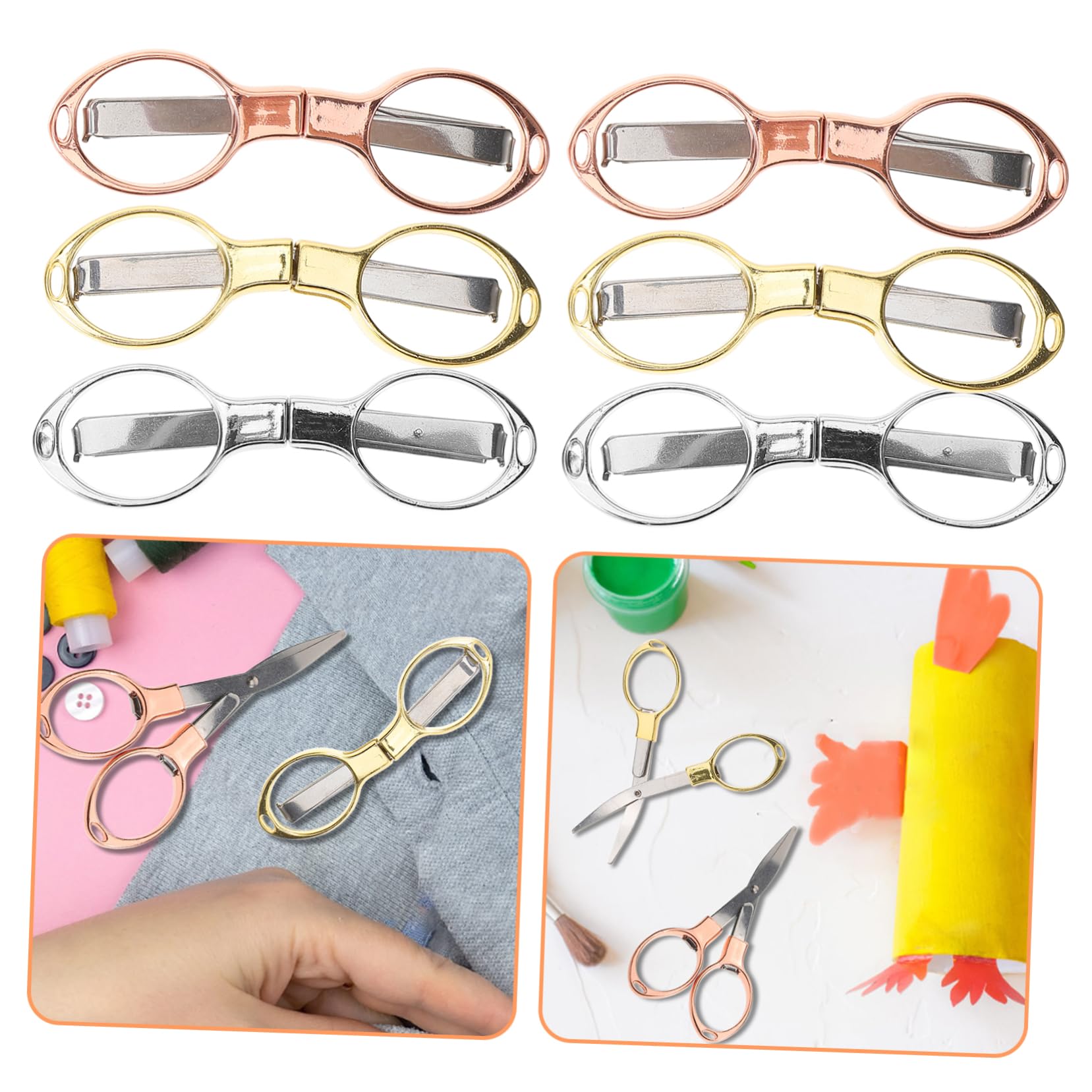 TEHAUX 12pezzi Forbici Pieghevoli Portatili Forbici Sicure e Compatte Per Cucito Scrapbooking e Lavori Manuali Leggero Per Foto