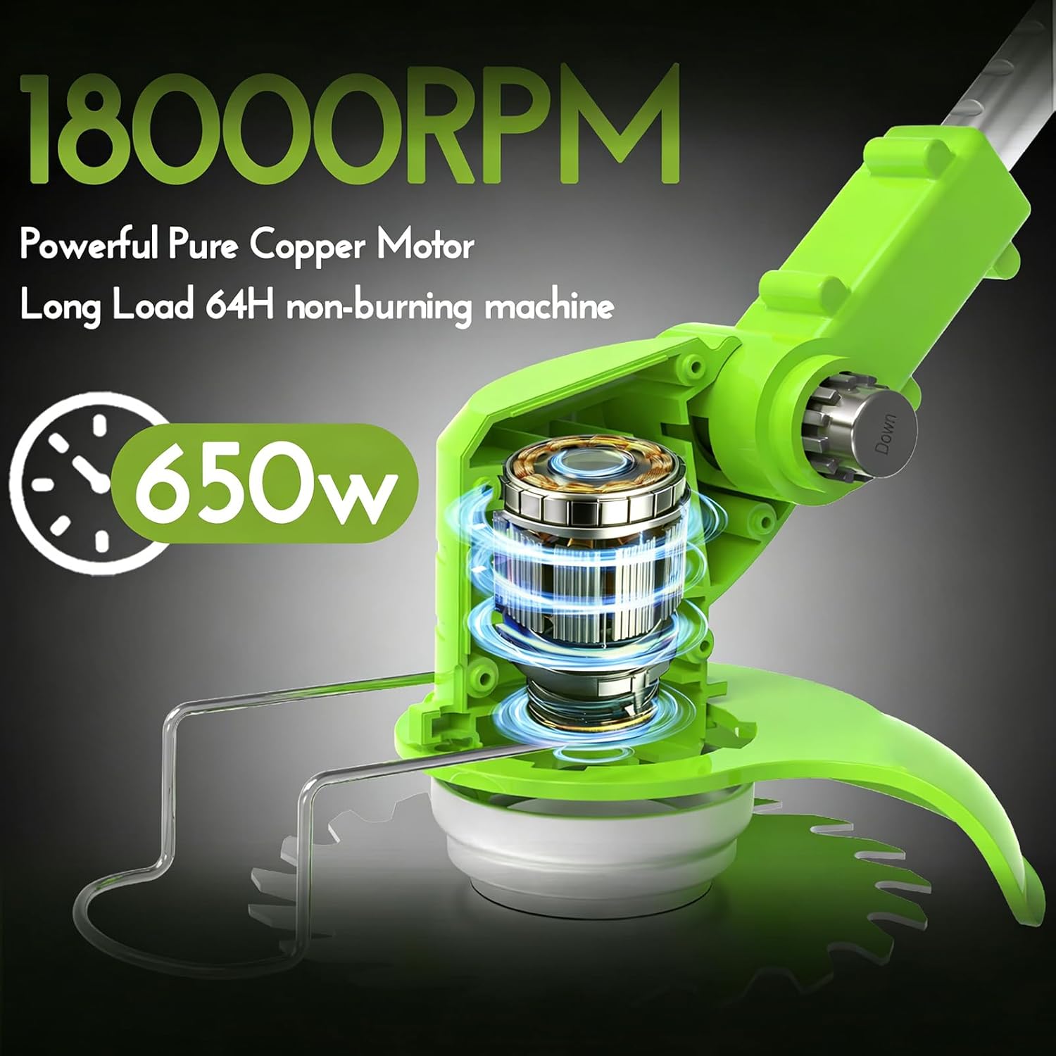 Electric Weed Wacker Cordless, Weed Eater Battery Powered with with Metal Blades,3 in 1 Stringless Grass Trimmer Lightweight Brush Cutter/Edger for Garden Lawn Yard Trimming