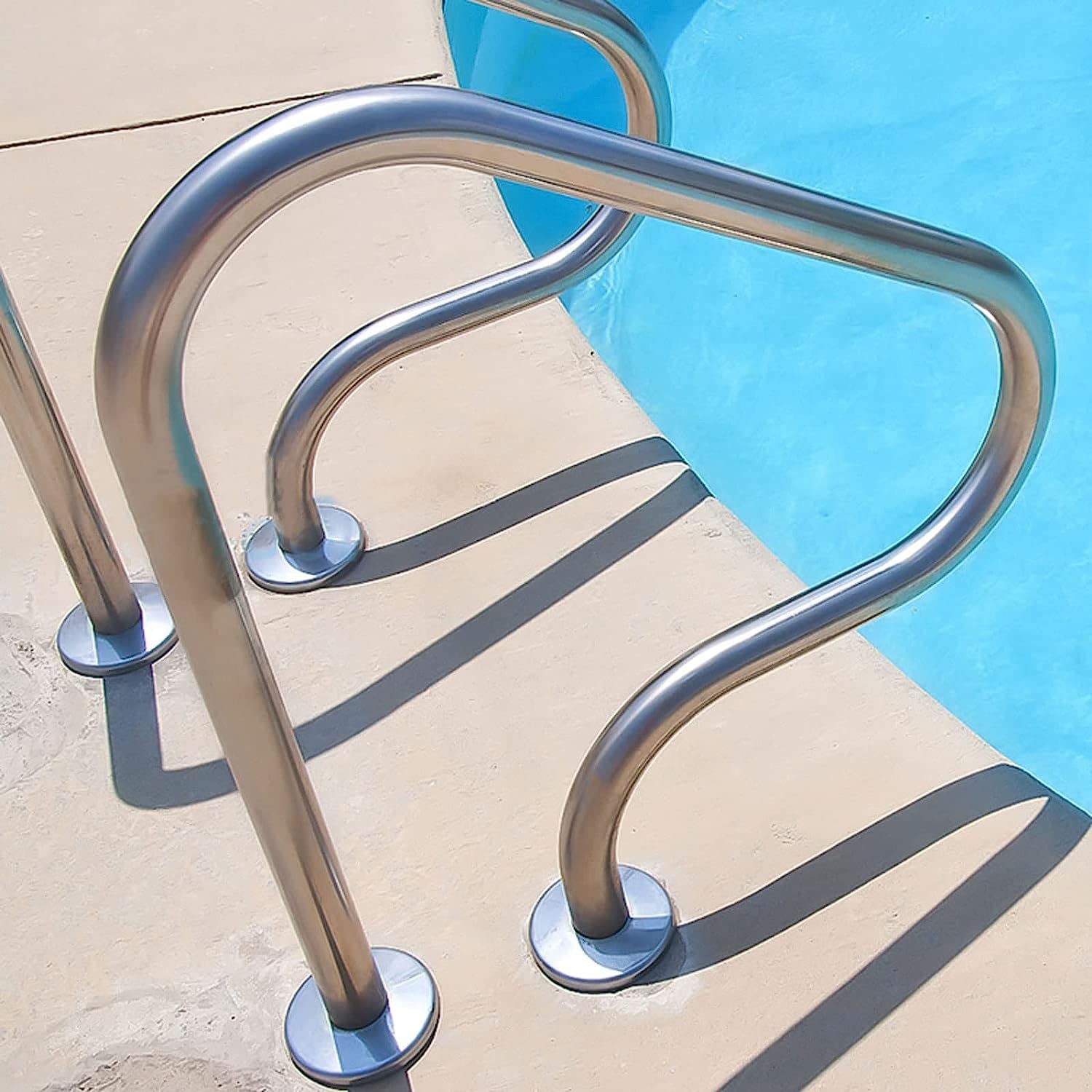 Barandilla de Seguridad para Piscinas, pasamanos, asideros, barandilla para Piscinas Interiores y Exteriores, barandilla de Acero Inoxidable 304 con Accesorios de Montaje.