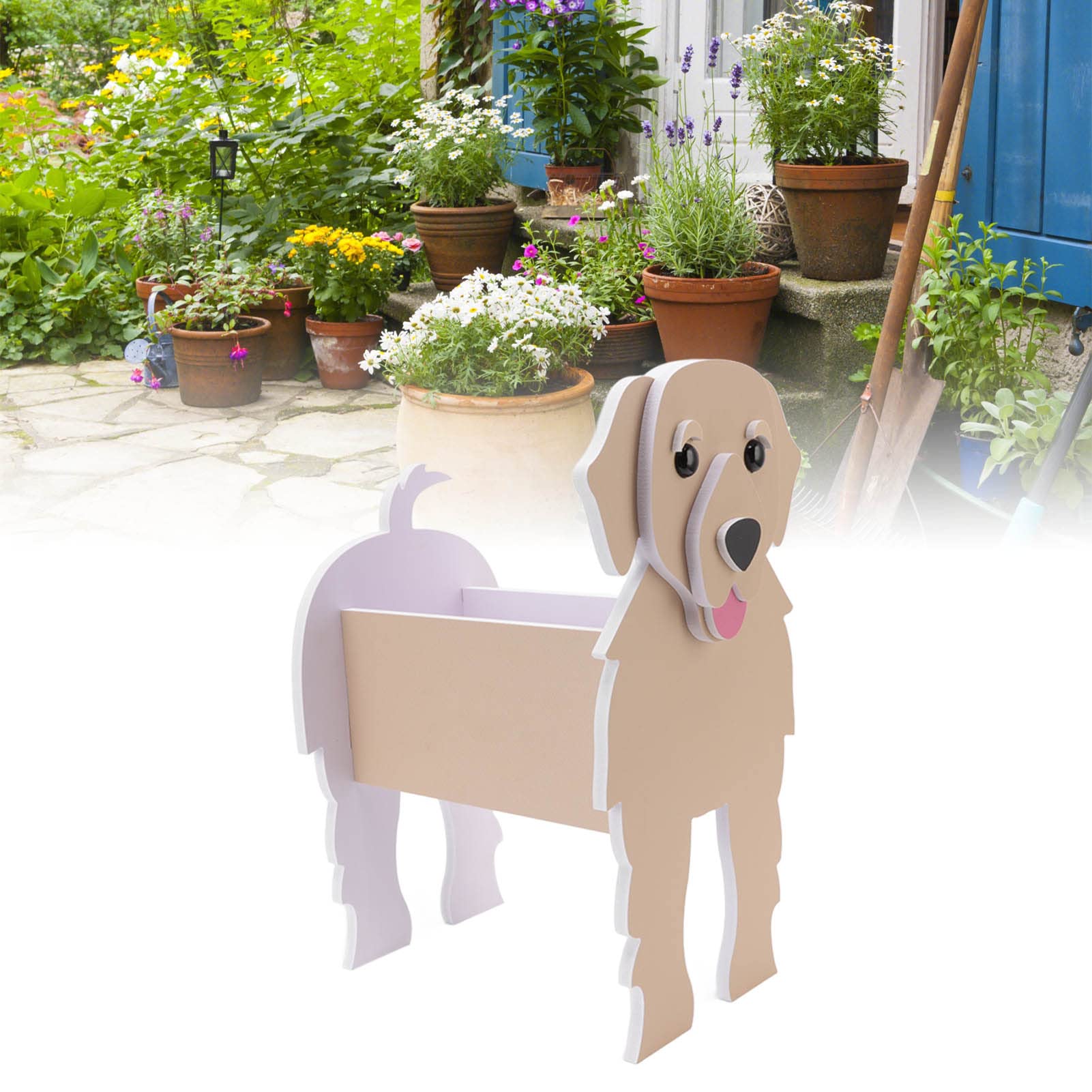 Light Of The City Hunde-Pflanzgefäß – Dekorativer Blumentopf In Golden Retriever Form