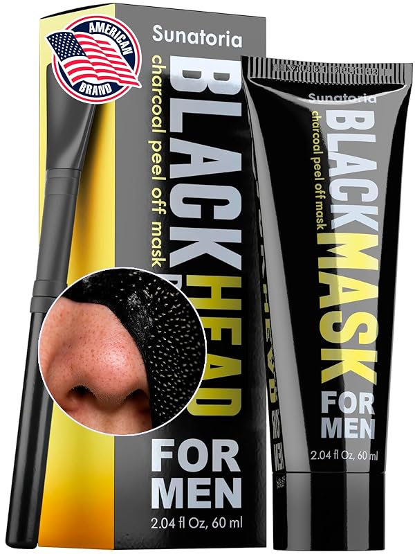 Máscara facial preta peel-off com carvão SUNATORIA para homens, 60 mL