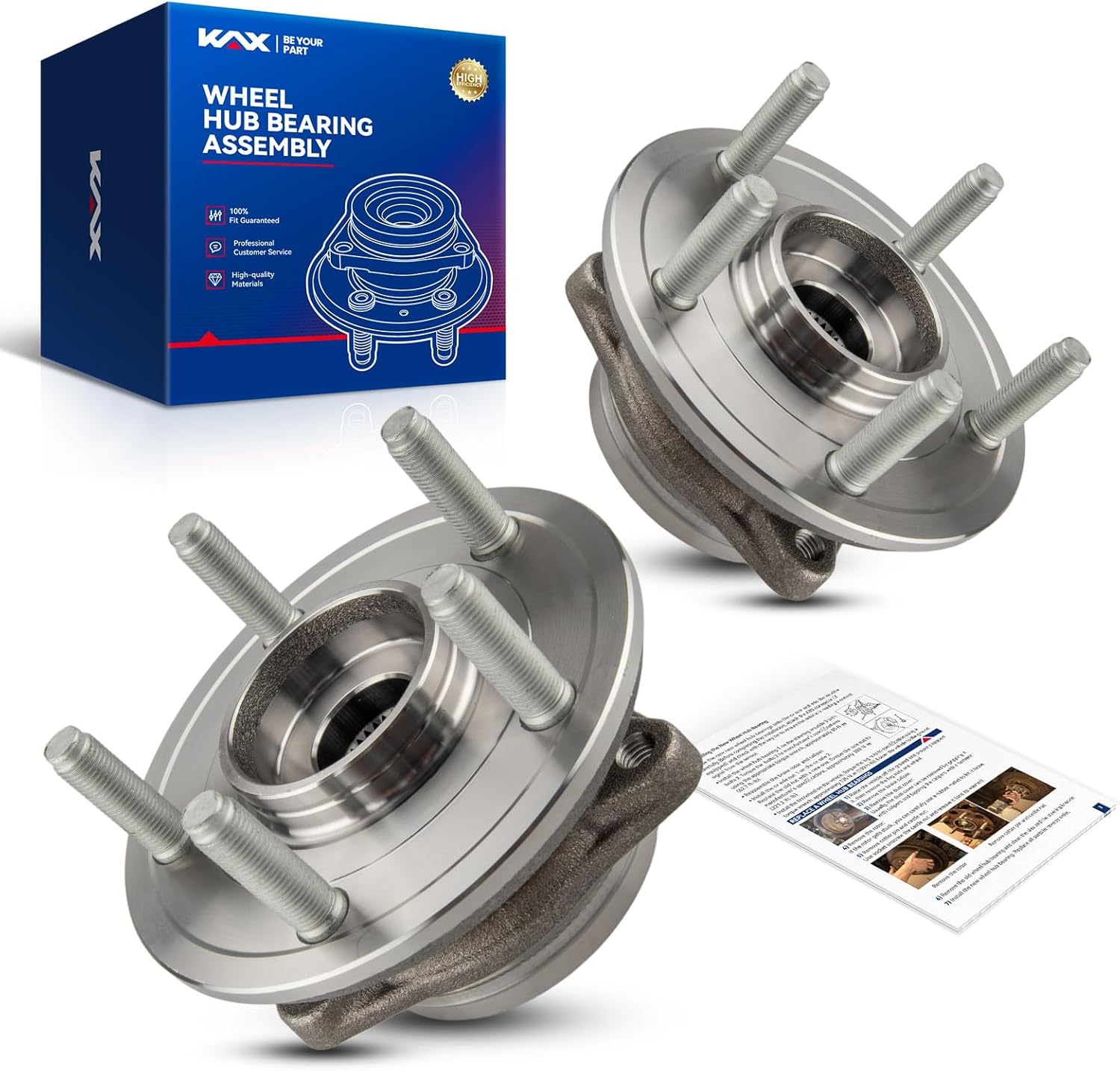 KAX 513324 2PCS Front Wheel Hub Bearing Compatible with Jeep Grand Cherokee 2011-2021, Dodge Durango 2011-2023, Jeep Grand Cherokee WK 2022,5 Lugs W/ABS