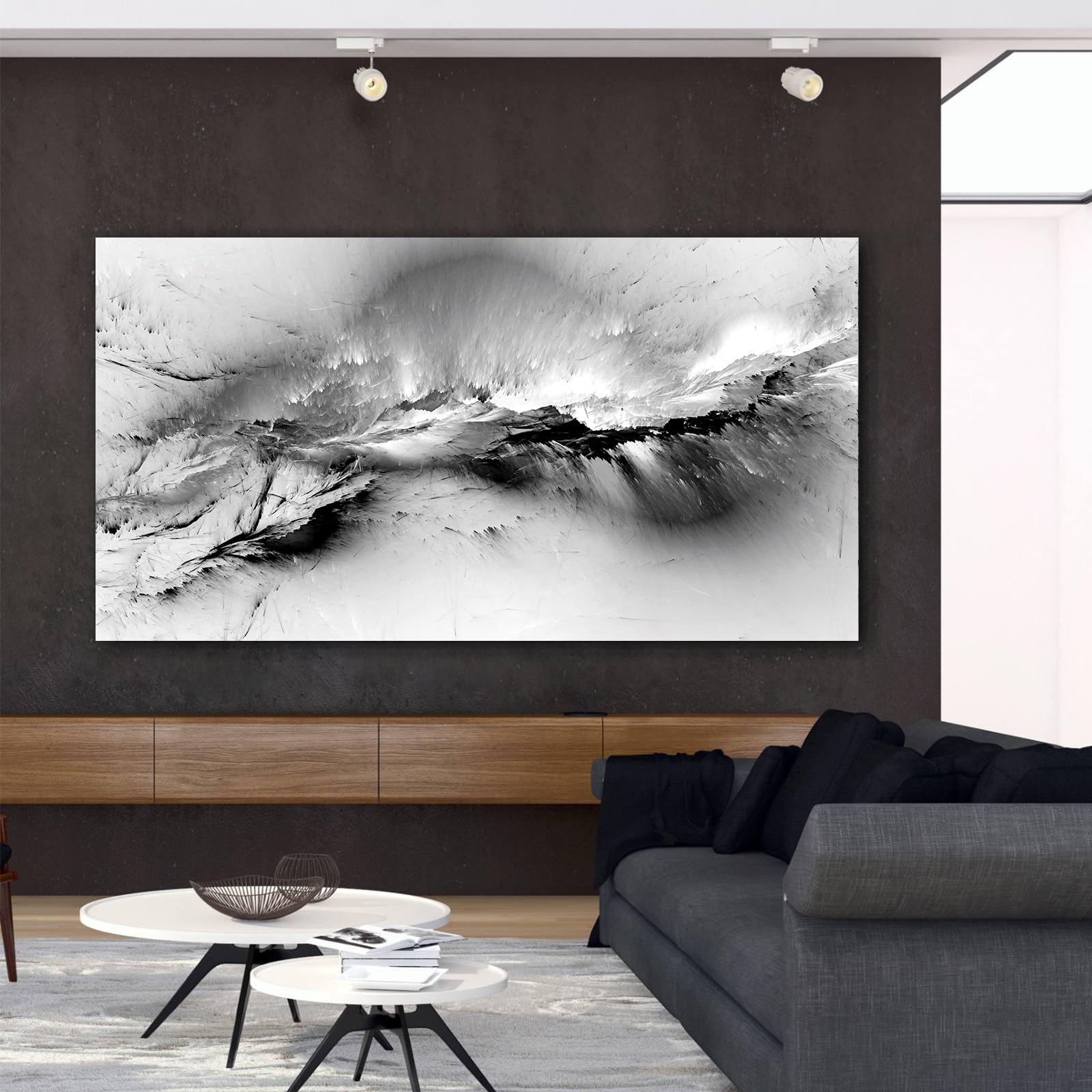 IUNTWEIE Abstract Pictures Modern Abstract Art Colourful Aurora Picture on Canvas Abstract Pictures Wall Picture Living Room Decoration Without Frame (style-3.50 x 100 cm) - Image 2