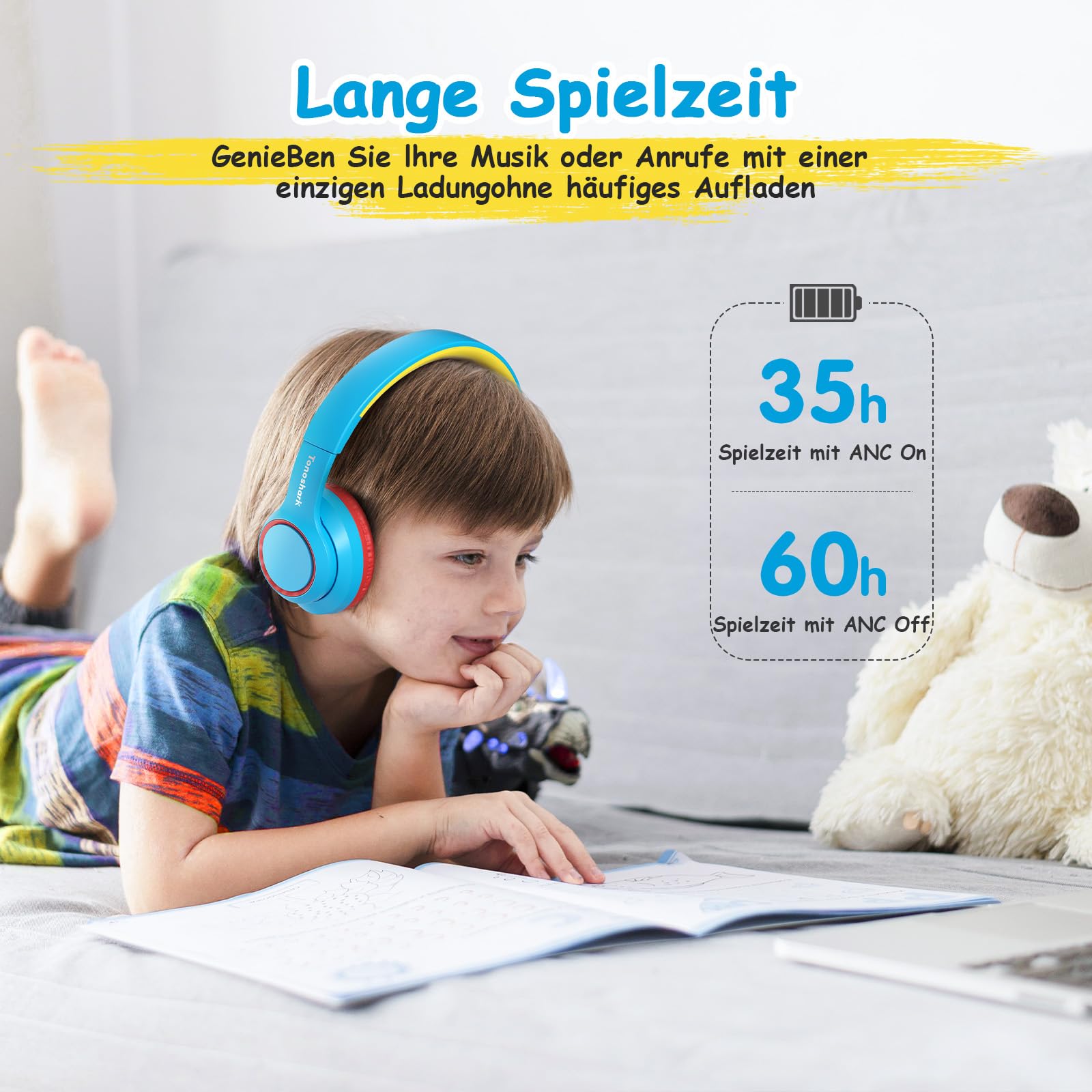 TONOSHARK Bluetooth Kopfhörer Kinder | Noise Cancelling Kopfhoerer Kinder