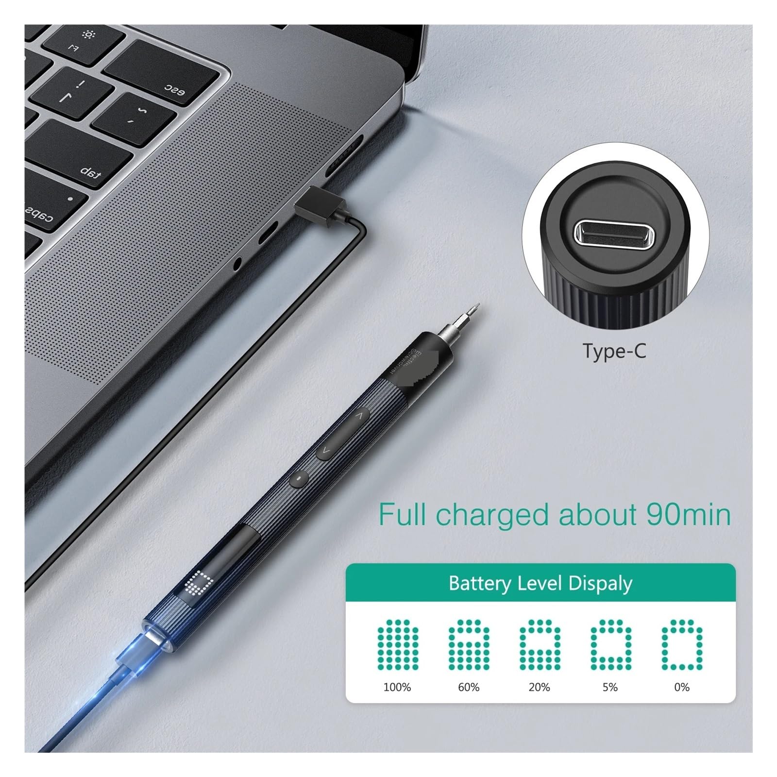 Set Di Cacciaviti Elettrici Di Precisione 50 In 1 Con Punte Phillips Torx A Coppia Regolabile A 3 Velocità For Laptop, Orologio, PC Facile Da Usare