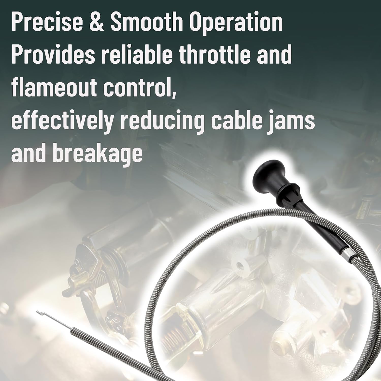 203993 Push/Pull Snap-In Control Choke Cable Assembly Fit for Bobcat 250 | 36.000 w/1.750 Extension fit for Bobcat 250 NT Welding Generator CH-20 Engine