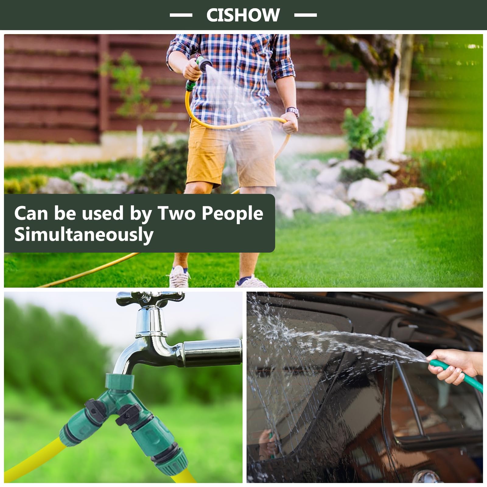 Lifynste Lot De 2 Répartiteurs De Tuyau En Laiton à 2 Voies, Connecteurs De Tuyau D'arrosage En Laiton De 1,9 Cm, Connecteur En Y Pour Tuyau D'arrosage