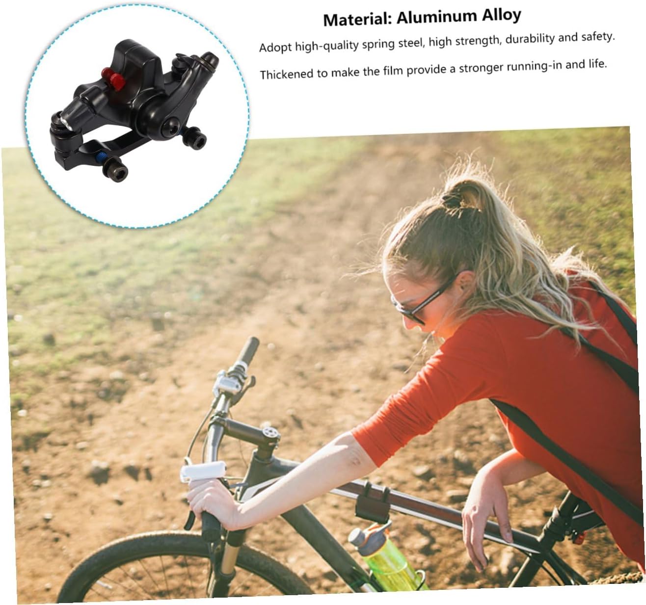 POPETPOP Mountain Bike Disc Brake Set Mechanical Caliper Aluminum Alloy Cycling Brakes for Road and Mountain Bikes Includes Installation Accessories Suitable for Outdoor Cycling